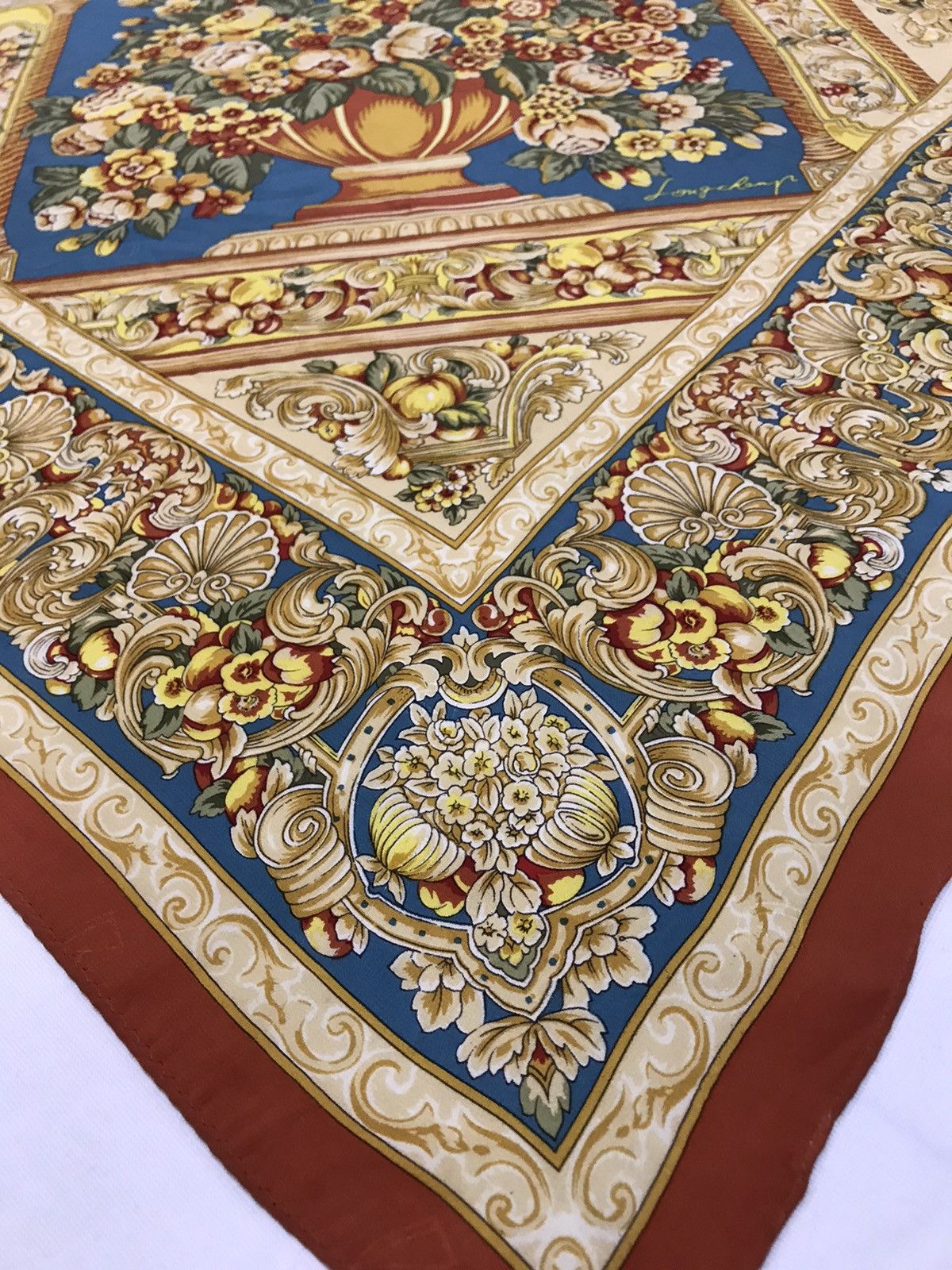 Longchamp LONGCHAMP FLORAL SILK SCARF 34" x 34" Size ONE SIZE - 3 Thumbnail
