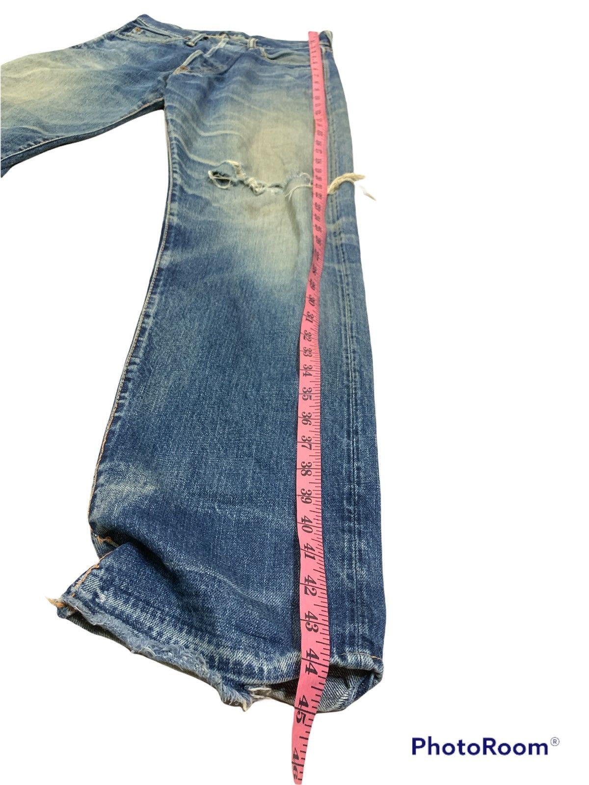 Evisu VTG EVISU NO.2 LOT 2000 SELVEDGE DISTRESSED DESTROYED JEANS Size US 29 - 11 Thumbnail