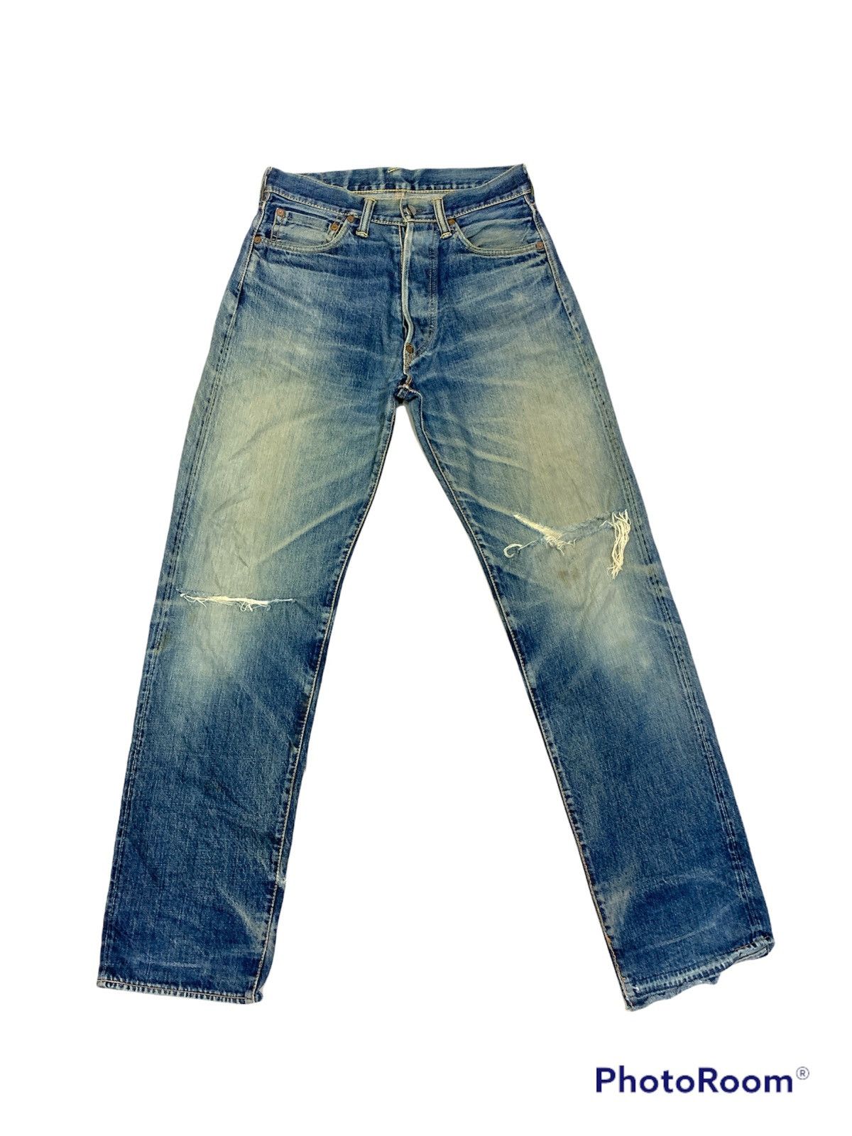 Evisu VTG EVISU NO.2 LOT 2000 SELVEDGE DISTRESSED DESTROYED JEANS Size US 29 - 1 Thumbnail
