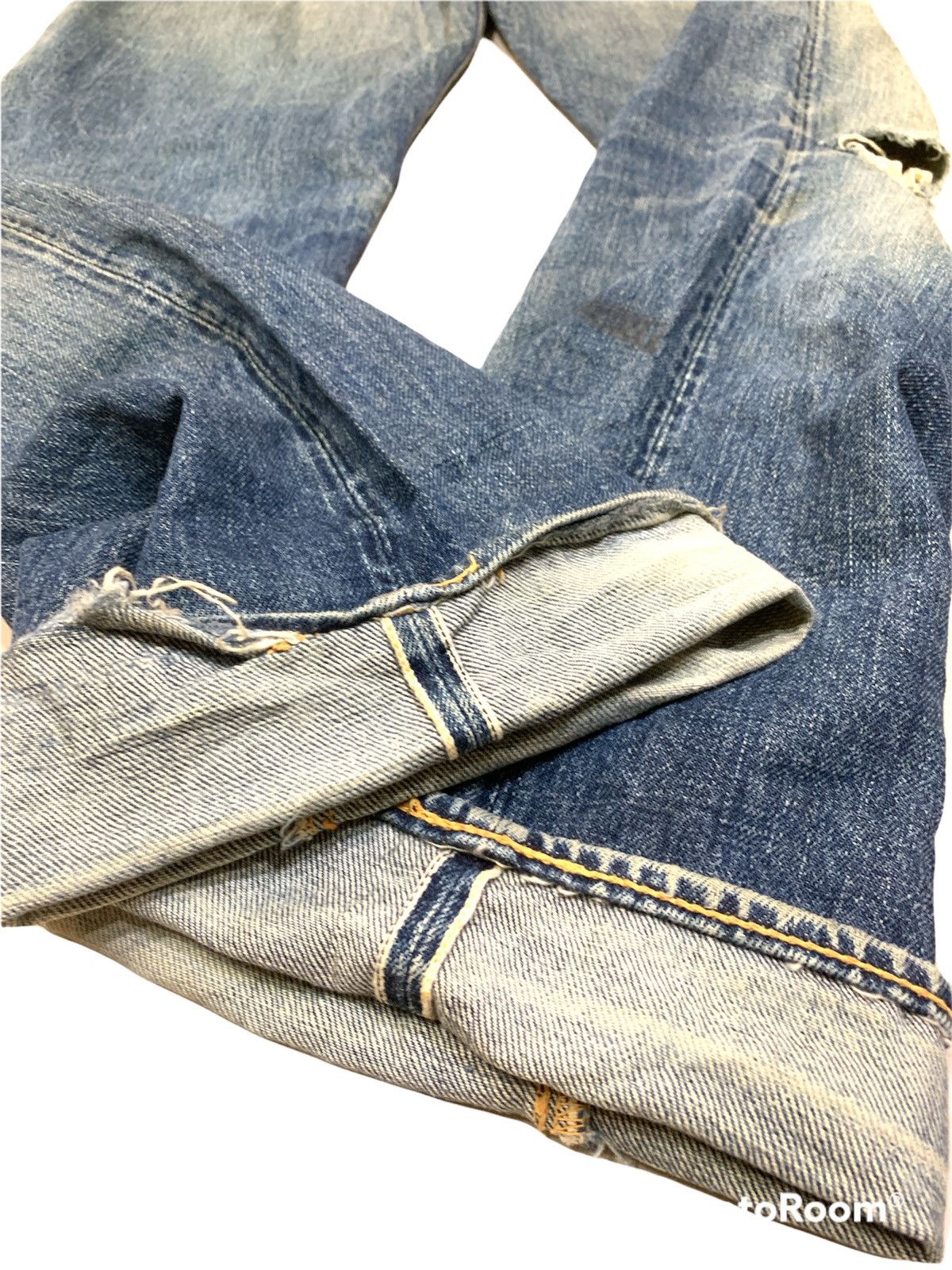 Evisu VTG EVISU NO.2 LOT 2000 SELVEDGE DISTRESSED DESTROYED JEANS Size US 29 - 4 Thumbnail