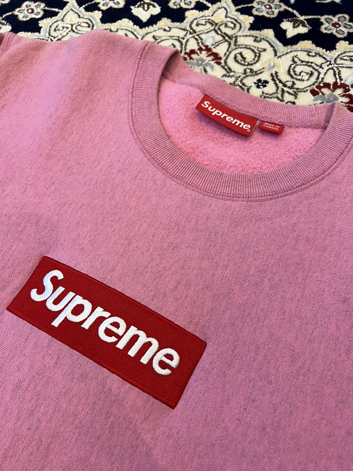 Supreme Supreme Heather Pink Box Logo Sweatshirt Size US L / EU 52-54 / 3 - 3 Thumbnail