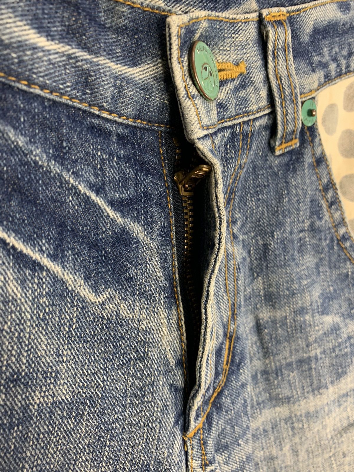 Japanese Brand 90s Natural Ware Cantwo Polkadot Pocket Buckle Back Jeans Size 30" / US 8 / IT 44 - 5 Thumbnail