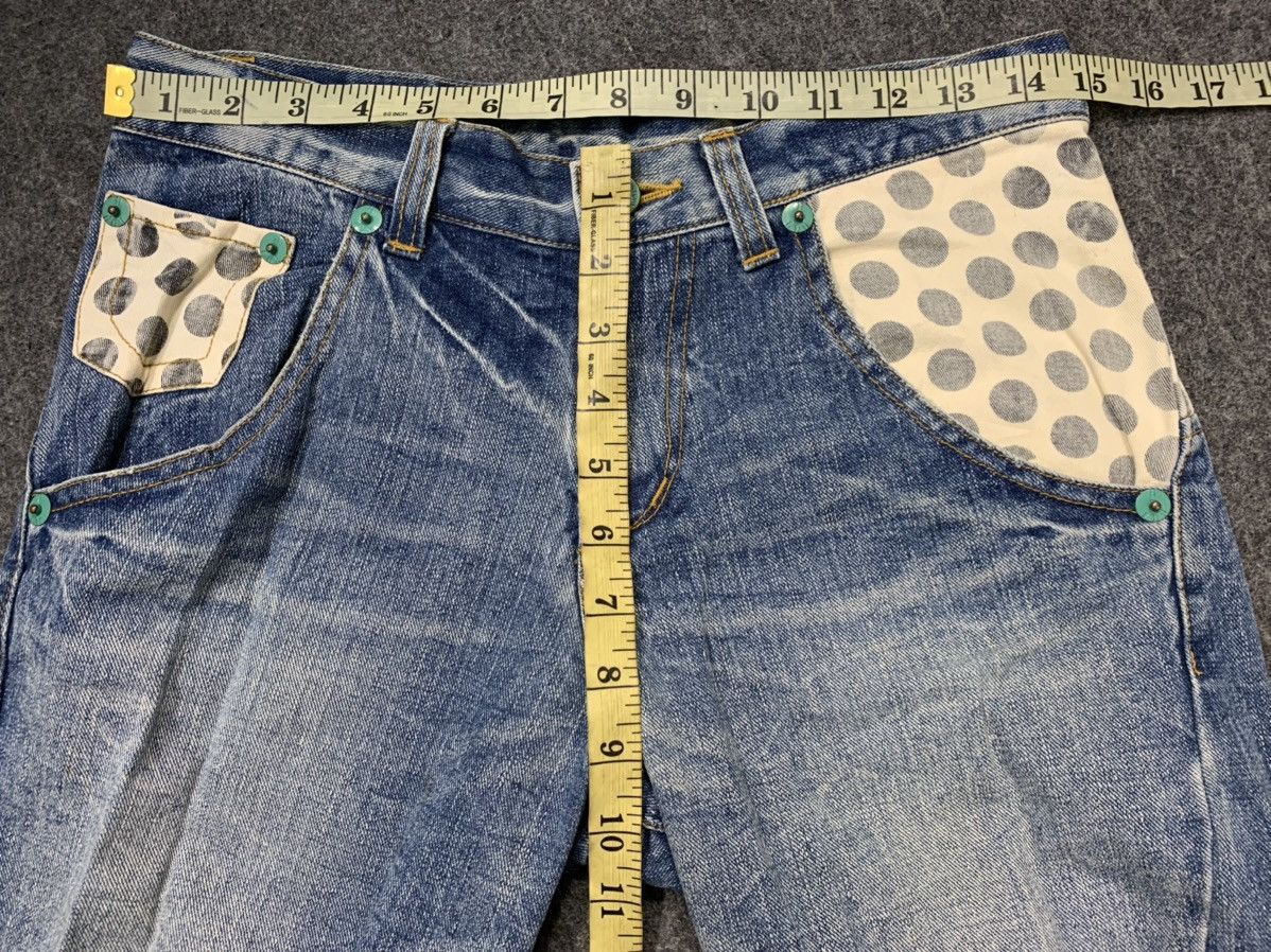 Japanese Brand 90s Natural Ware Cantwo Polkadot Pocket Buckle Back Jeans Size 30" / US 8 / IT 44 - 9 Thumbnail