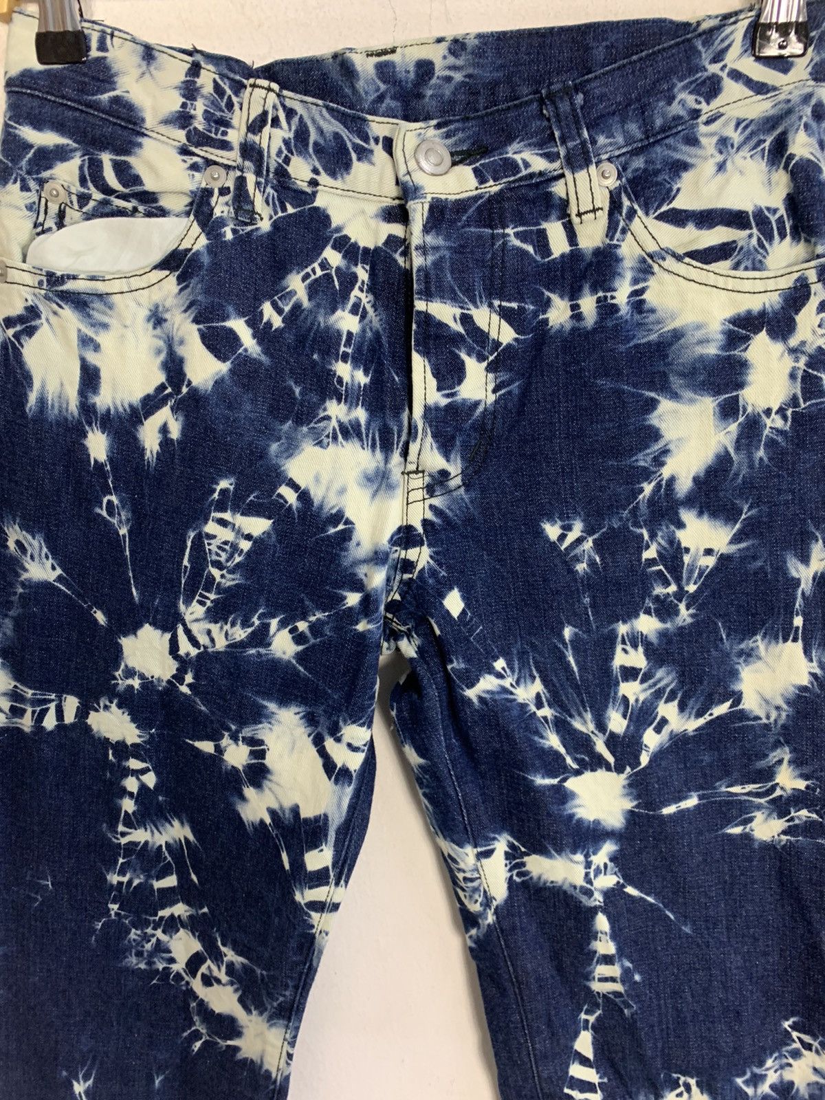 Japanese Brand 90s Bleach Acid Wash Indigo Denim Jeans Unisex Size 28" / US 6 / IT 42 - 3 Thumbnail