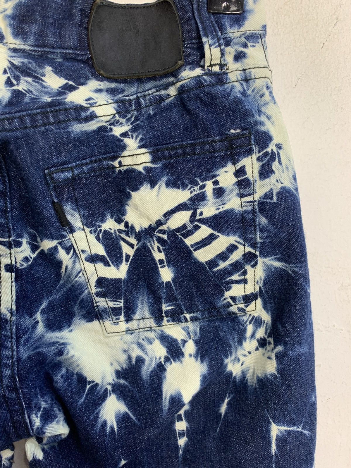 Japanese Brand 90s Bleach Acid Wash Indigo Denim Jeans Unisex Size 28" / US 6 / IT 42 - 5 Thumbnail