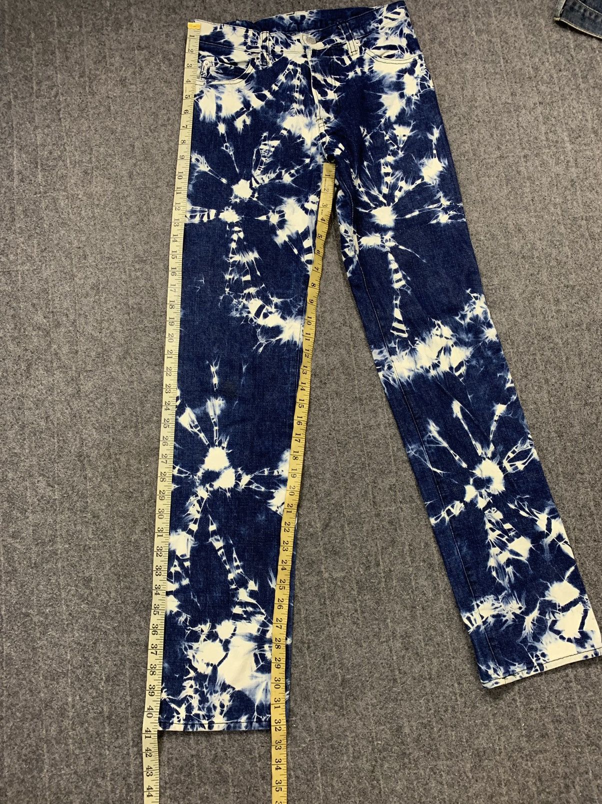 Japanese Brand 90s Bleach Acid Wash Indigo Denim Jeans Unisex Size 28" / US 6 / IT 42 - 9 Thumbnail