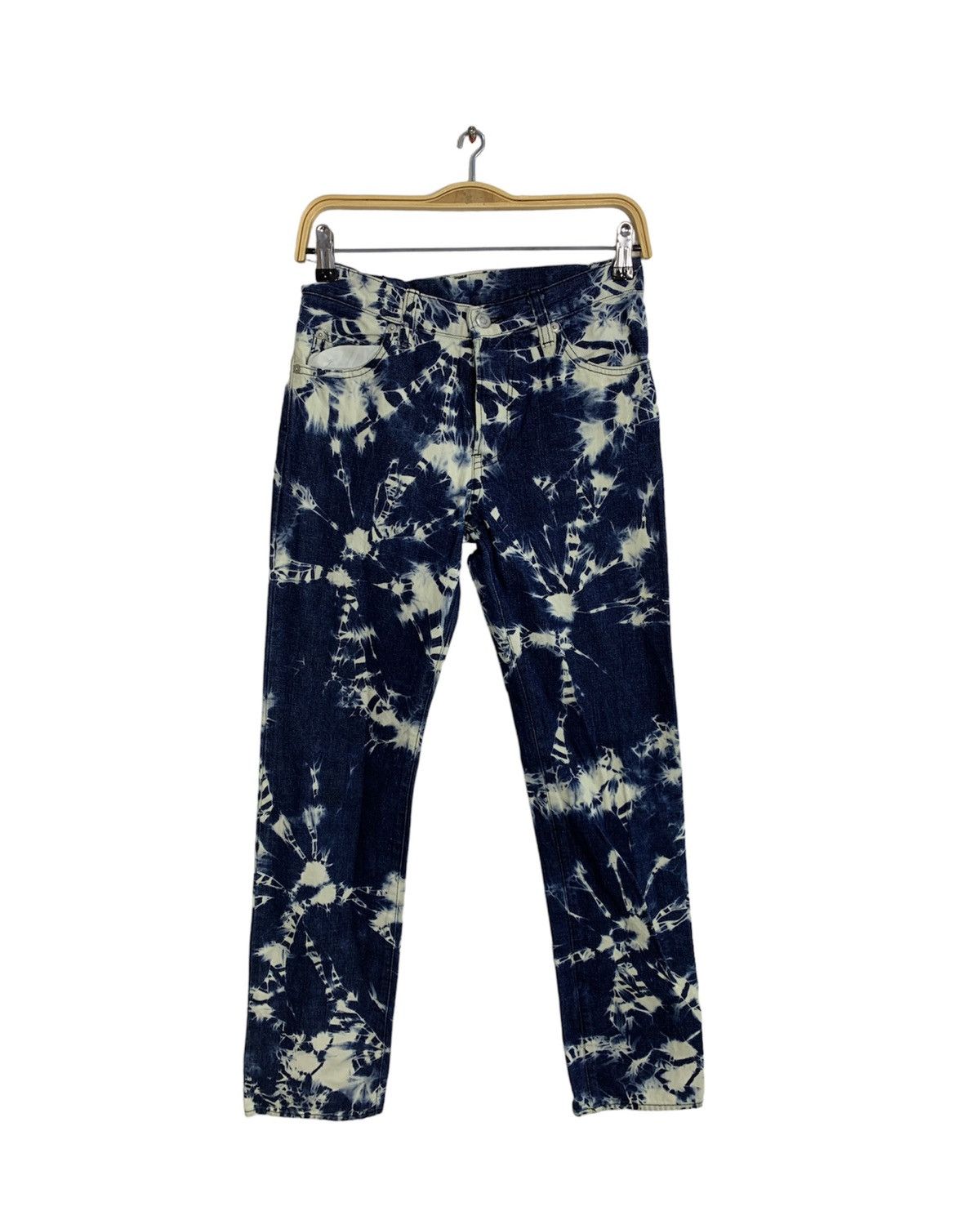 Japanese Brand 90s Bleach Acid Wash Indigo Denim Jeans Unisex Size 28" / US 6 / IT 42 - 1 Thumbnail