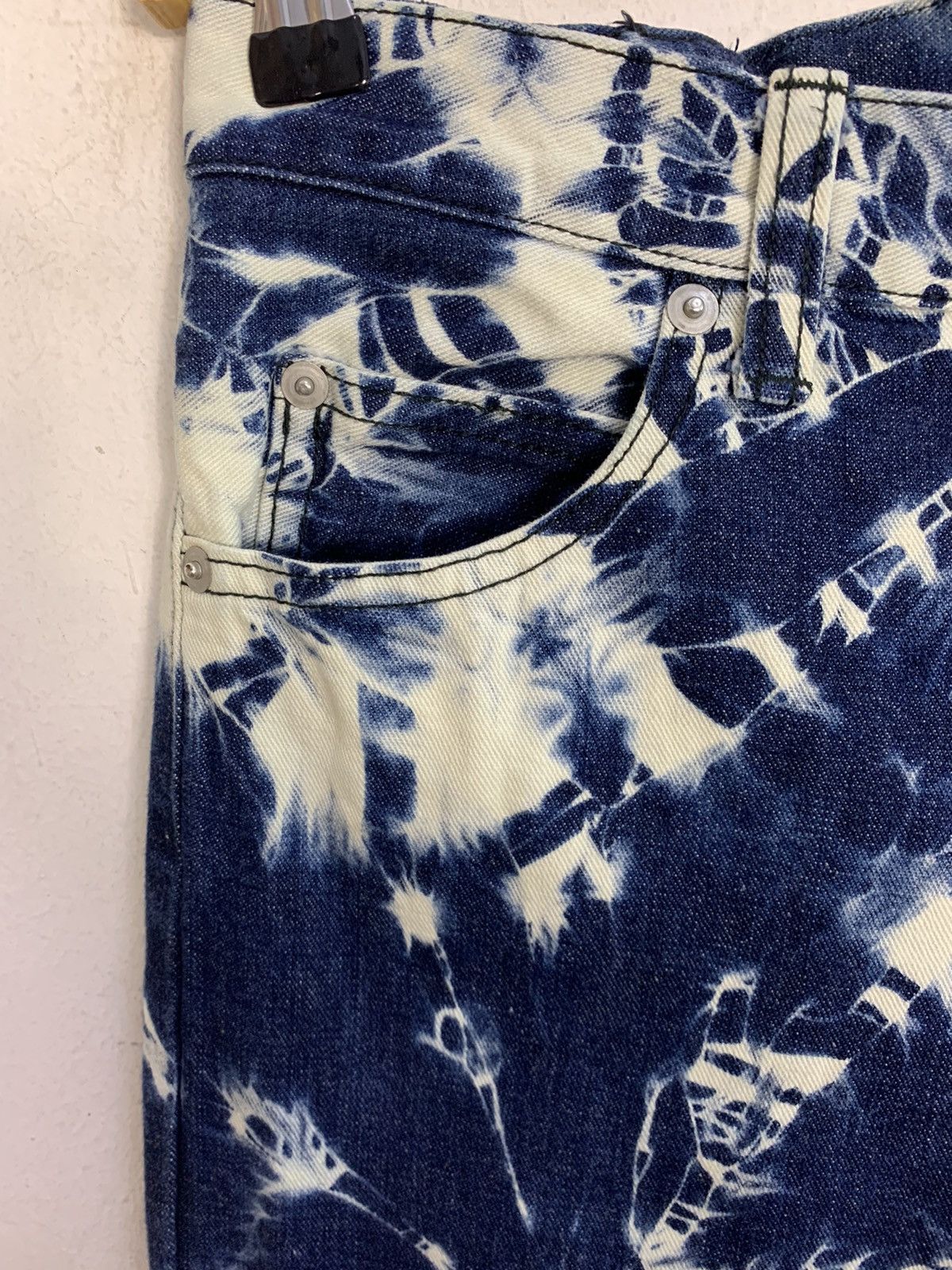 Japanese Brand 90s Bleach Acid Wash Indigo Denim Jeans Unisex Size 28" / US 6 / IT 42 - 6 Thumbnail