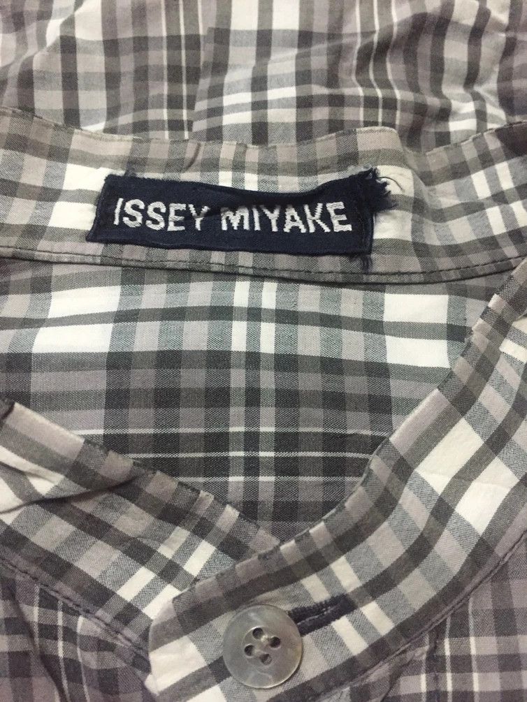 Designer Vintage Issey Miyake mandarin collar plaid button ups shirt Size US M / EU 48-50 / 2 - 6 Thumbnail