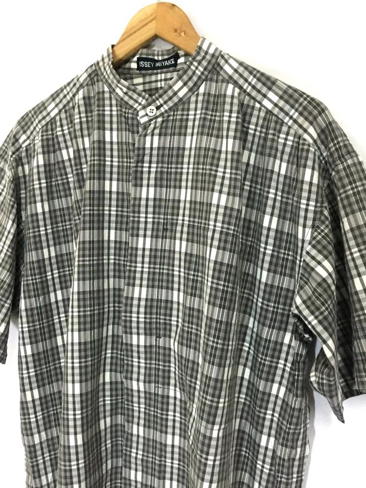 Designer Vintage Issey Miyake mandarin collar plaid button ups shirt Size US M / EU 48-50 / 2 - 1 Thumbnail