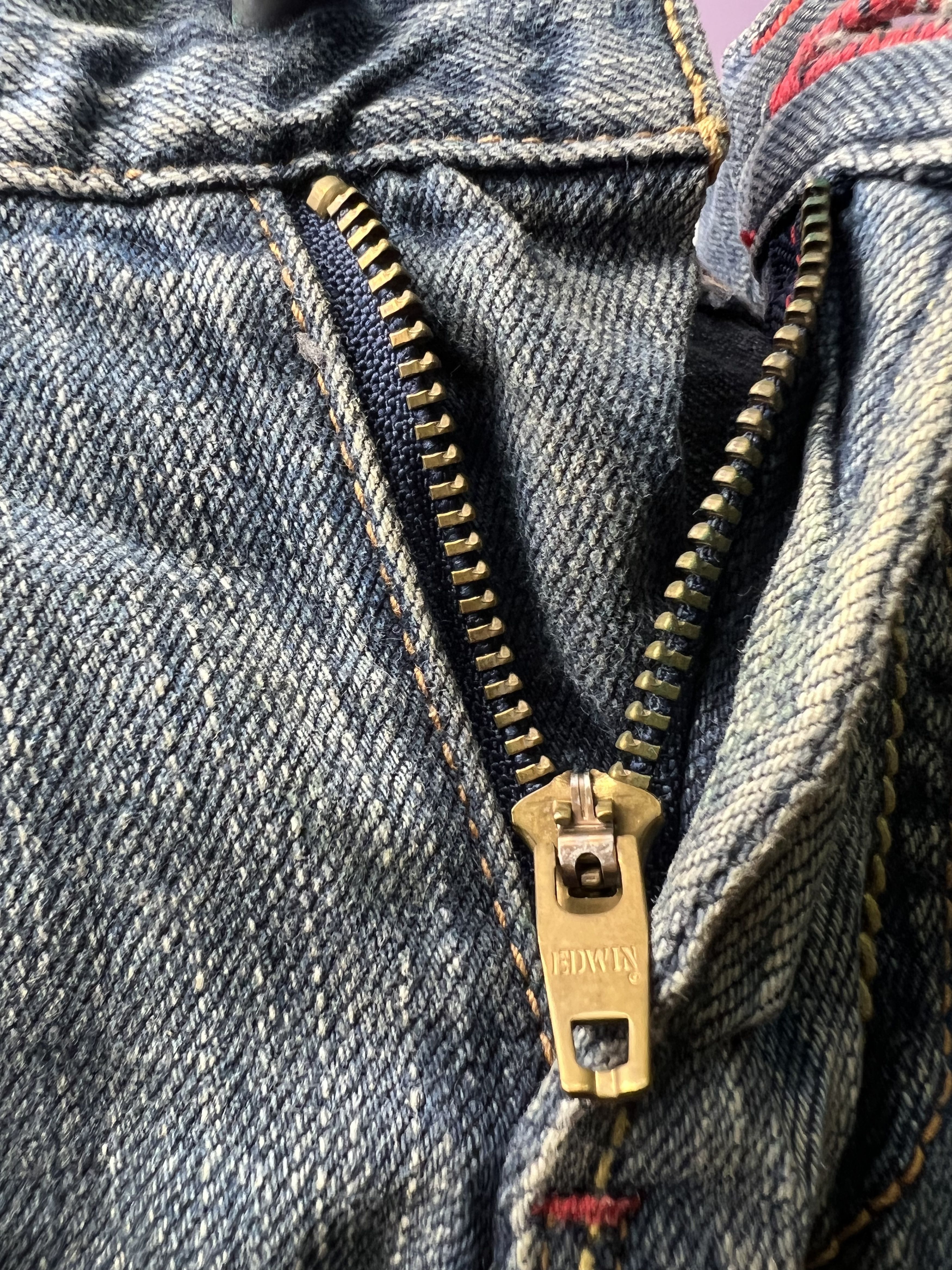 Edwin 🔥Edwin Miss 504 Rude Distressed Denim Size 29" - 20 Thumbnail