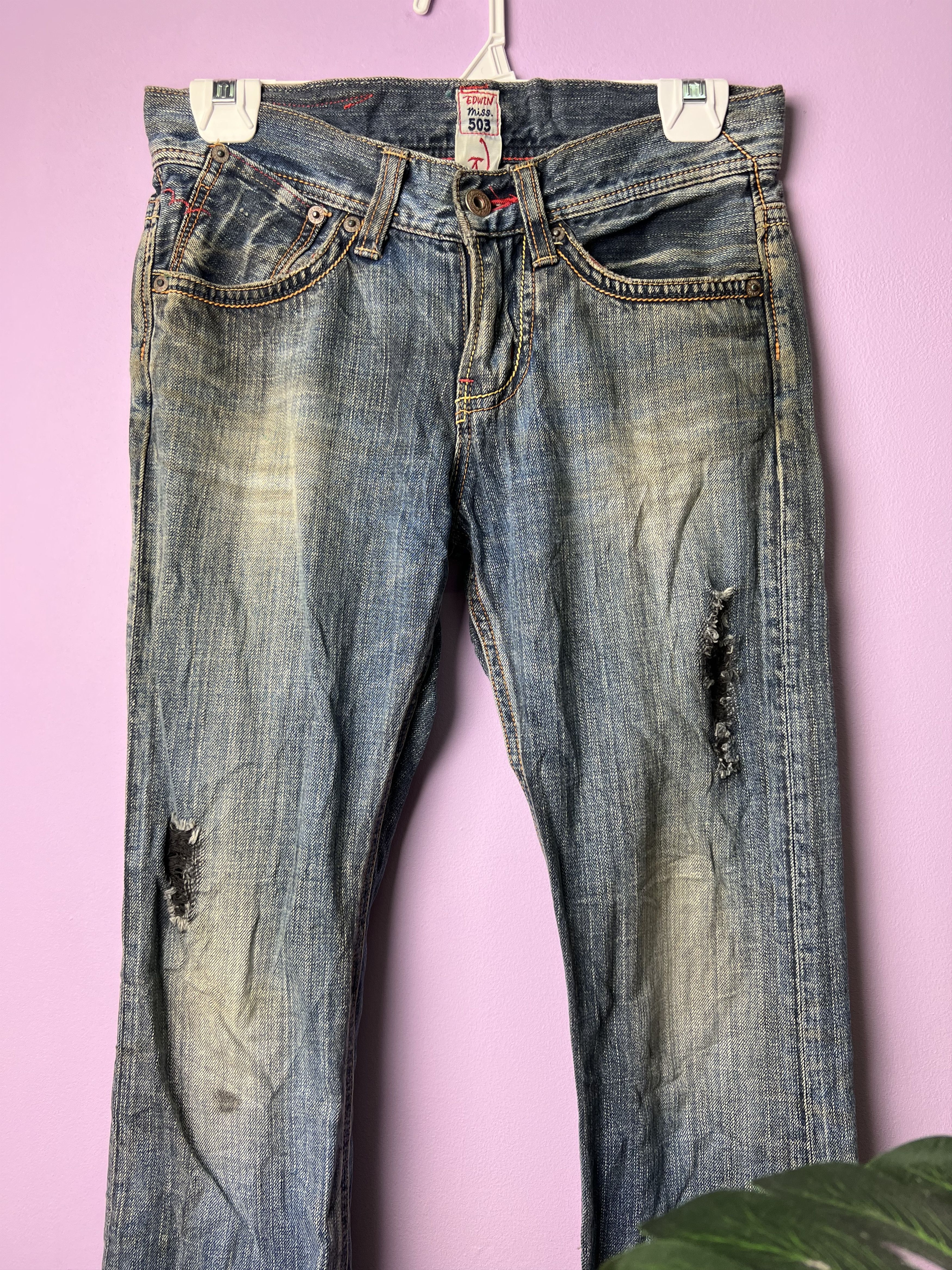 Edwin 🔥Edwin Miss 504 Rude Distressed Denim Size 29" - 7 Thumbnail