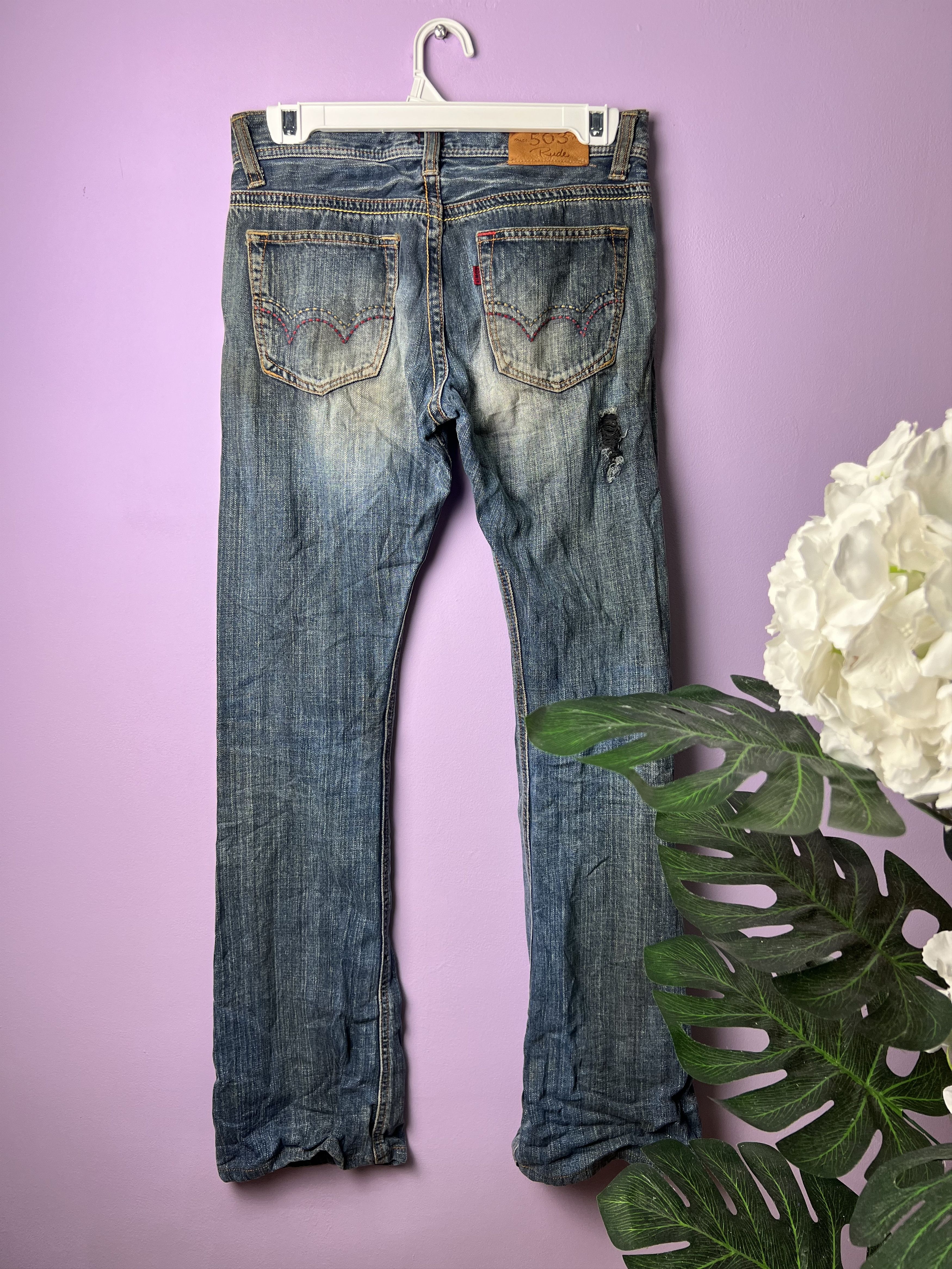 Edwin 🔥Edwin Miss 504 Rude Distressed Denim Size 29" - 3 Thumbnail