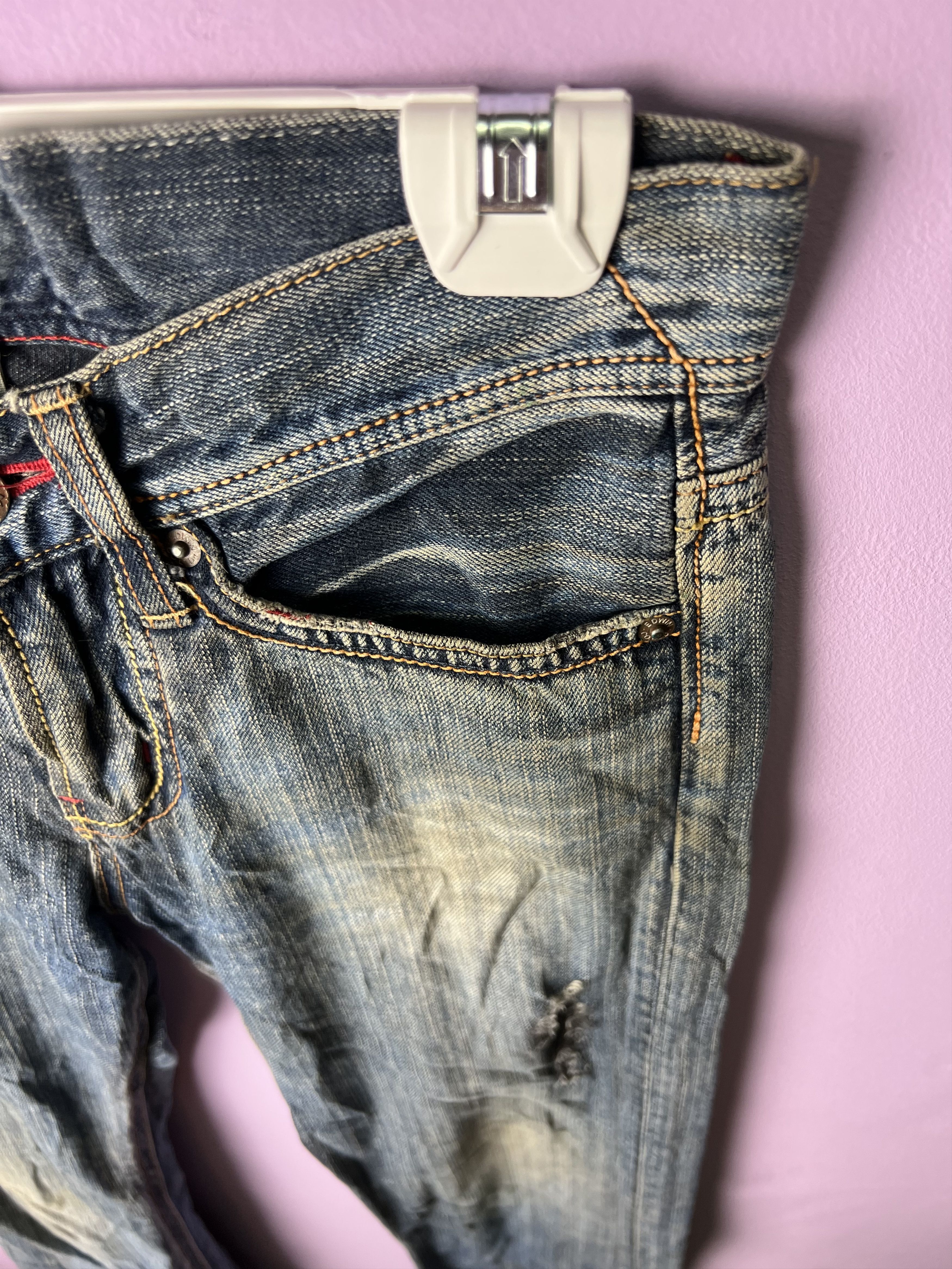 Edwin 🔥Edwin Miss 504 Rude Distressed Denim Size 29" - 8 Thumbnail