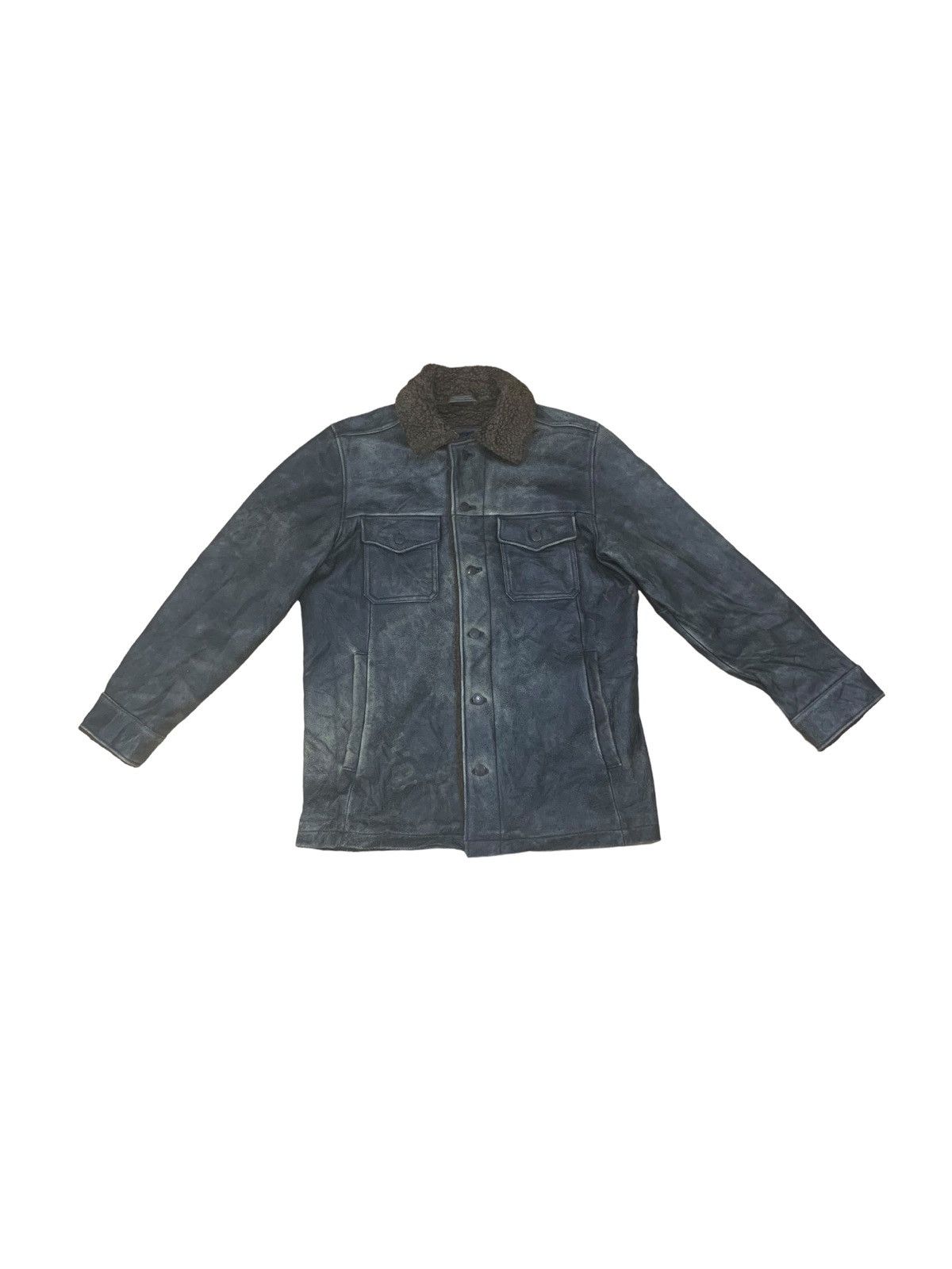 Avirex × Genuine Leather Vintage Genuine Cow Leather Sherpa Jacket Style Schott Size US L / EU 52-54 / 3 - 1 Thumbnail