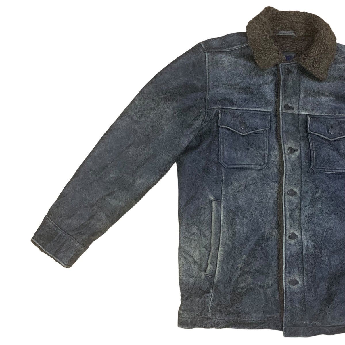 Avirex × Genuine Leather Vintage Genuine Cow Leather Sherpa Jacket Style Schott Size US L / EU 52-54 / 3 - 3 Thumbnail