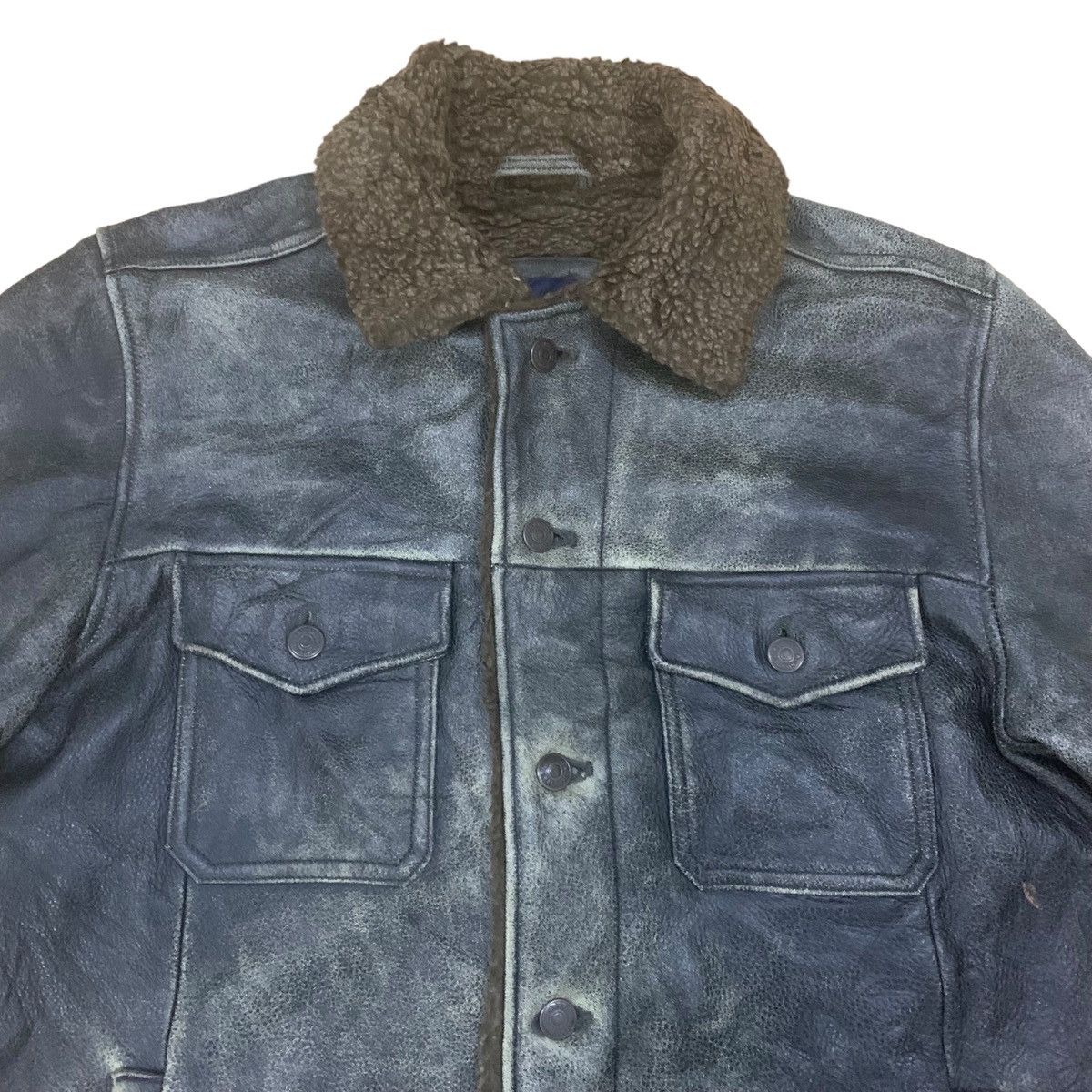 Avirex × Genuine Leather Vintage Genuine Cow Leather Sherpa Jacket Style Schott Size US L / EU 52-54 / 3 - 5 Thumbnail