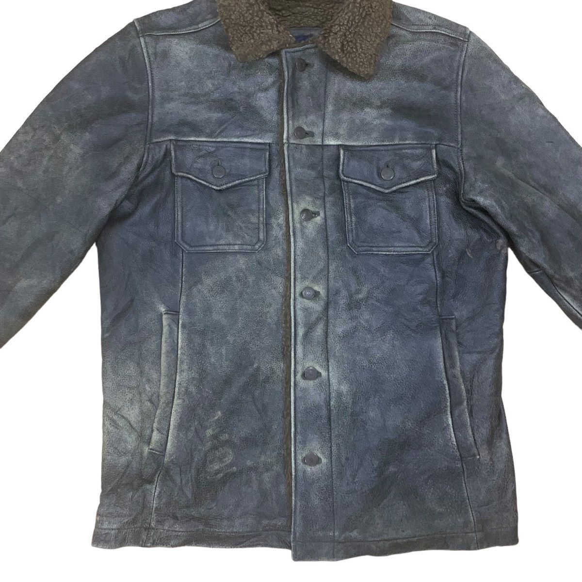 Avirex × Genuine Leather Vintage Genuine Cow Leather Sherpa Jacket Style Schott Size US L / EU 52-54 / 3 - 2 Thumbnail