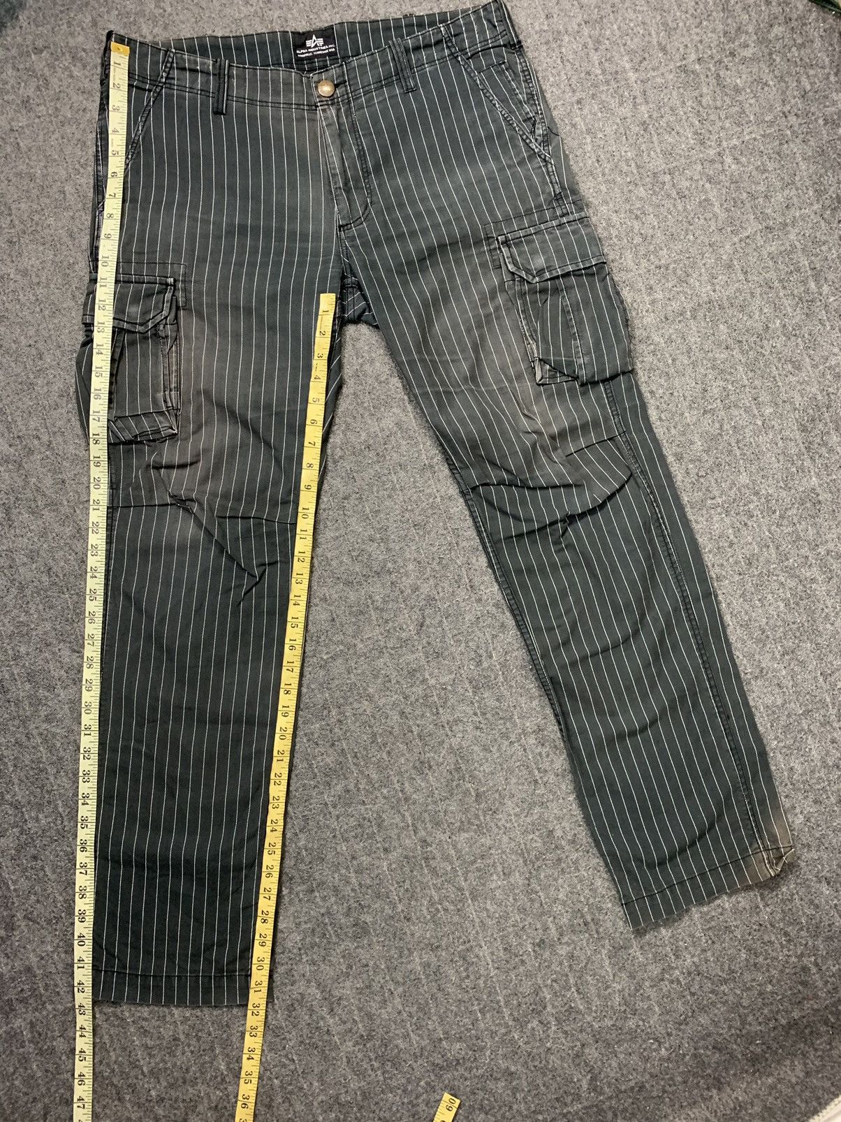 Alpha Industries 90s Alpha Industries Striped Hickory Cargo Utility Pant Size US 36 / EU 52 - 9 Thumbnail