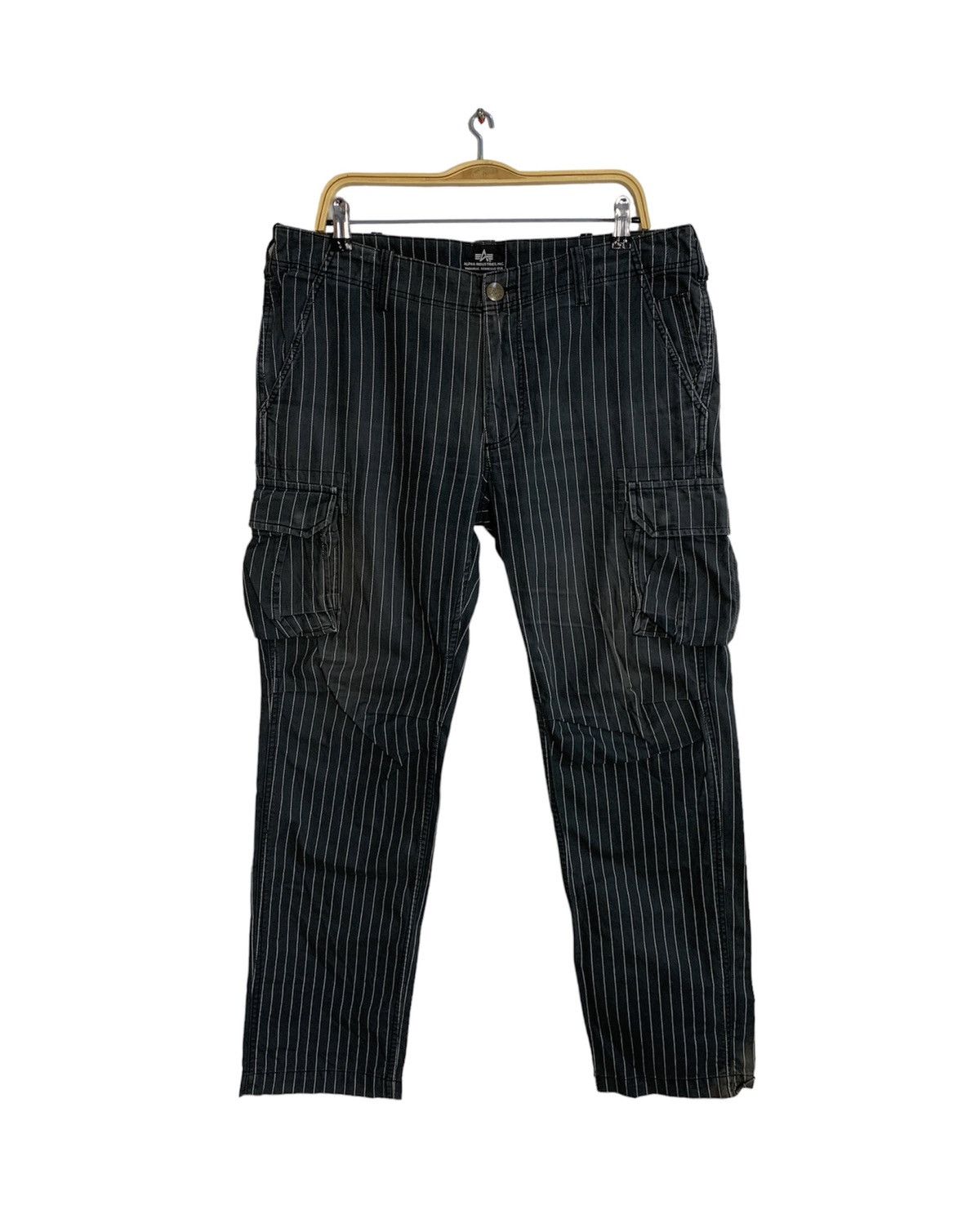 Alpha Industries 90s Alpha Industries Striped Hickory Cargo Utility Pant Size US 36 / EU 52 - 1 Thumbnail