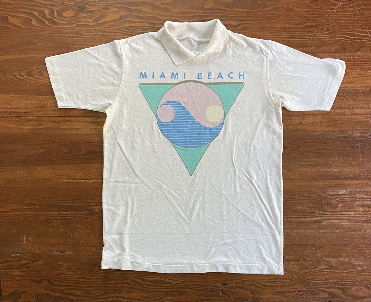 Vintage Vintage 70’s Miami Beach Single Stitch Polo Tee Size US M / EU 48-50 / 2 - 2 Thumbnail