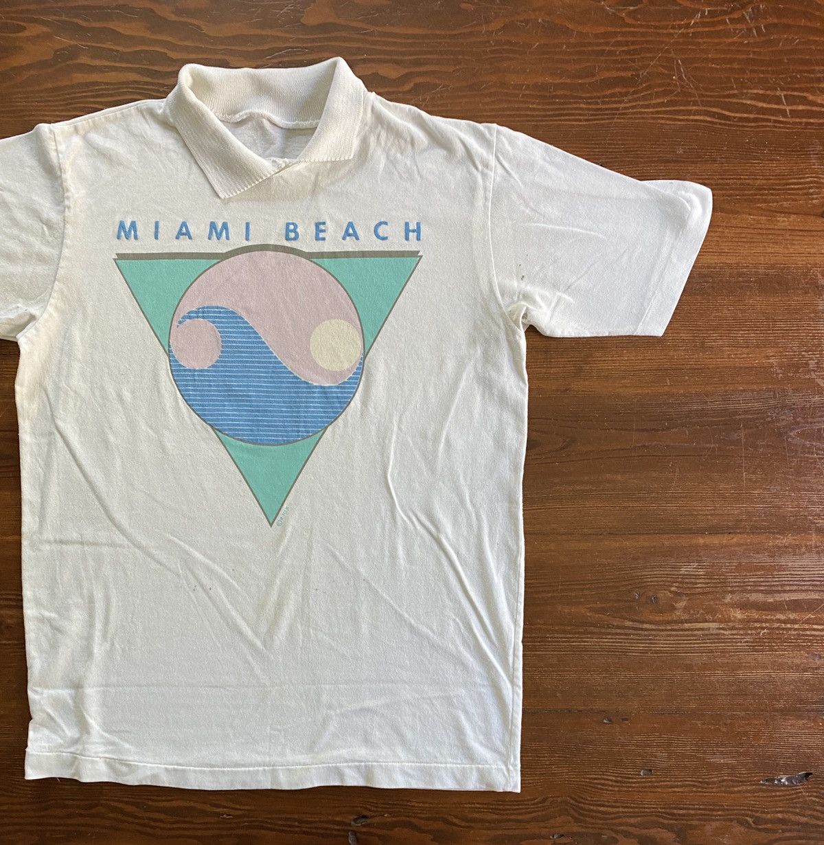 Vintage Vintage 70’s Miami Beach Single Stitch Polo Tee Size US M / EU 48-50 / 2 - 1 Thumbnail