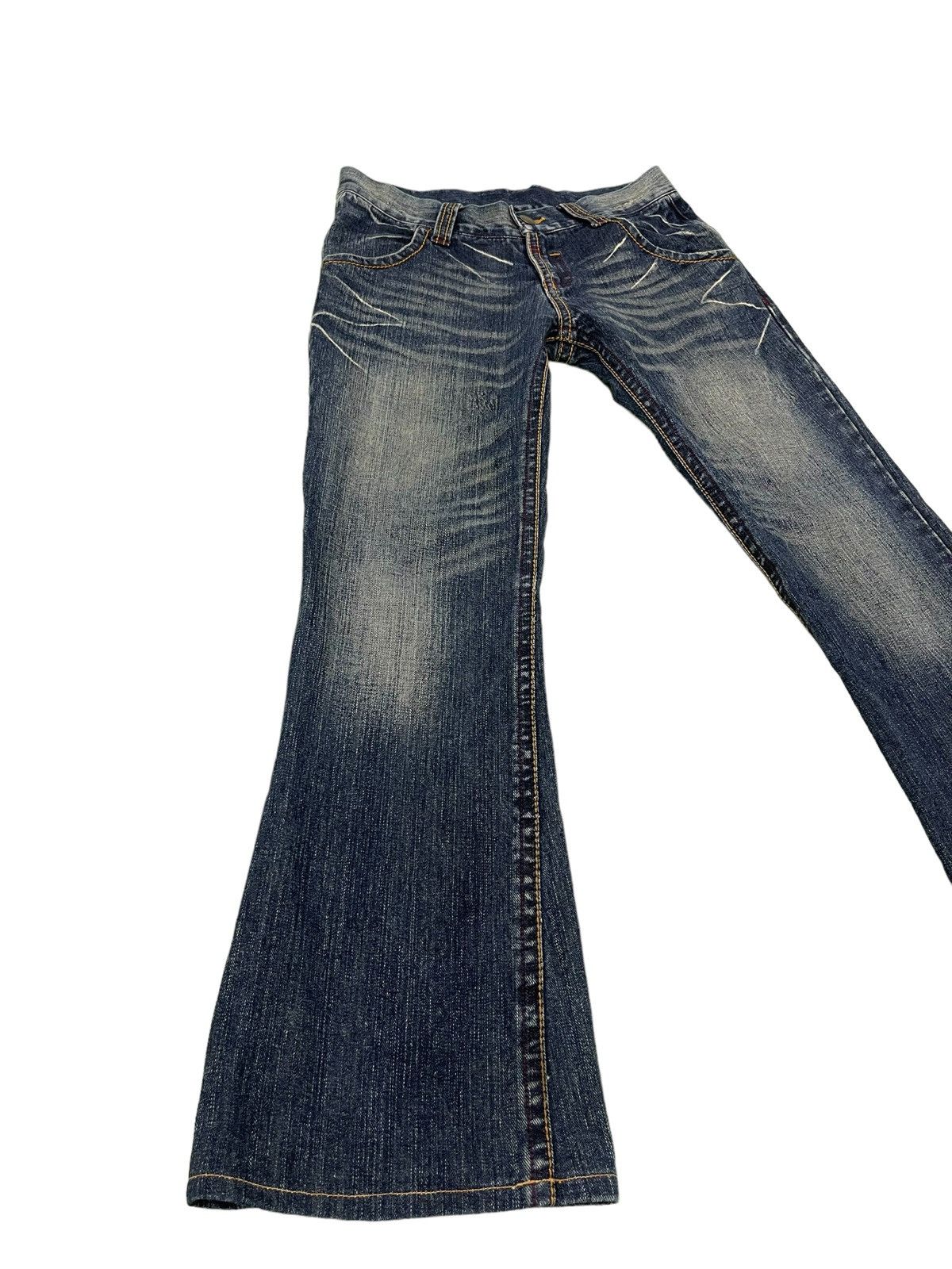 Japanese Brand Flare Jeans Embroydery Hawk Low Rise Boot Cut 2🟦6 Size US 30 / EU 46 - 12 Thumbnail