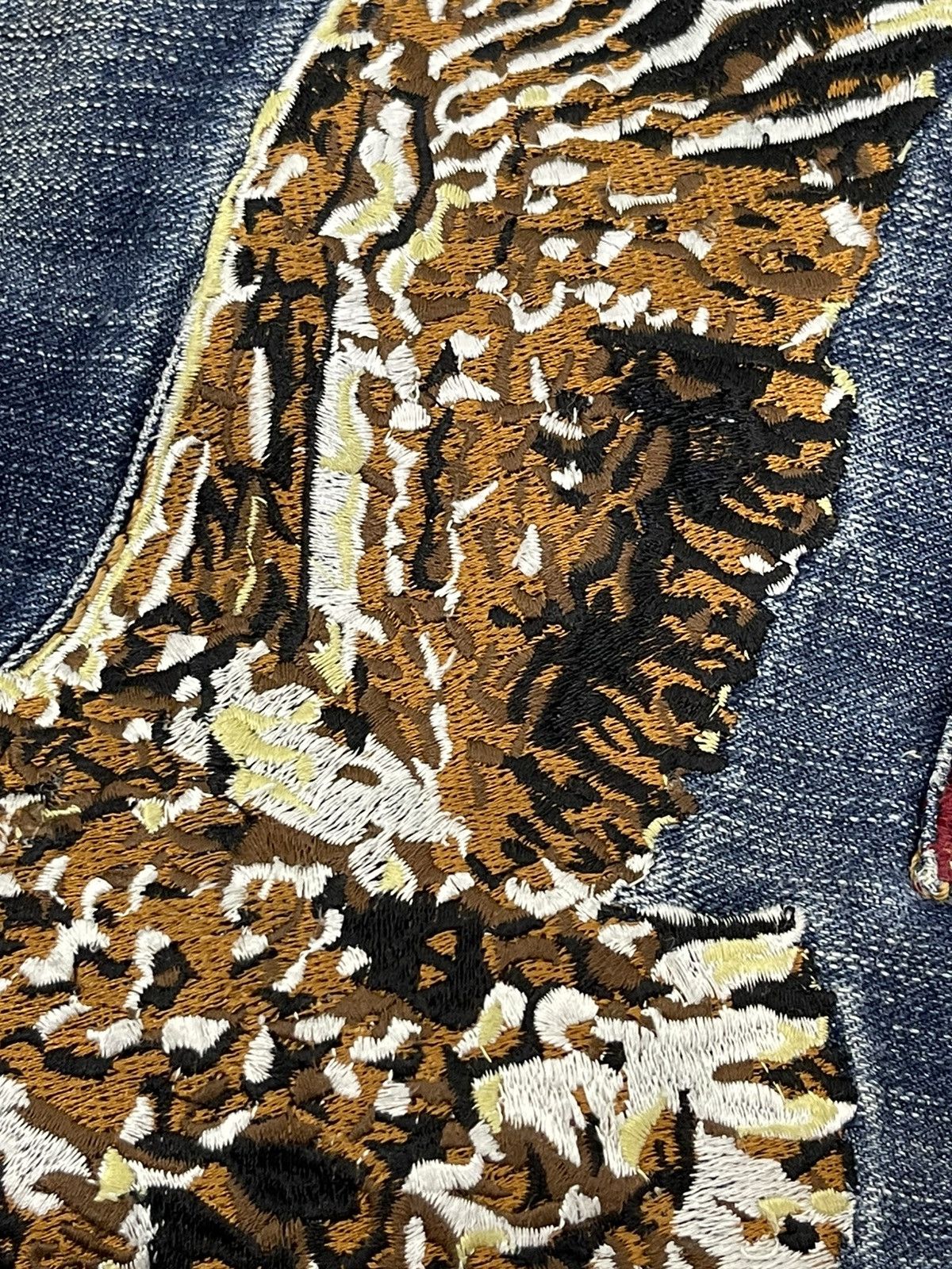 Japanese Brand Flare Jeans Embroydery Hawk Low Rise Boot Cut 2🟦6 Size US 30 / EU 46 - 10 Thumbnail