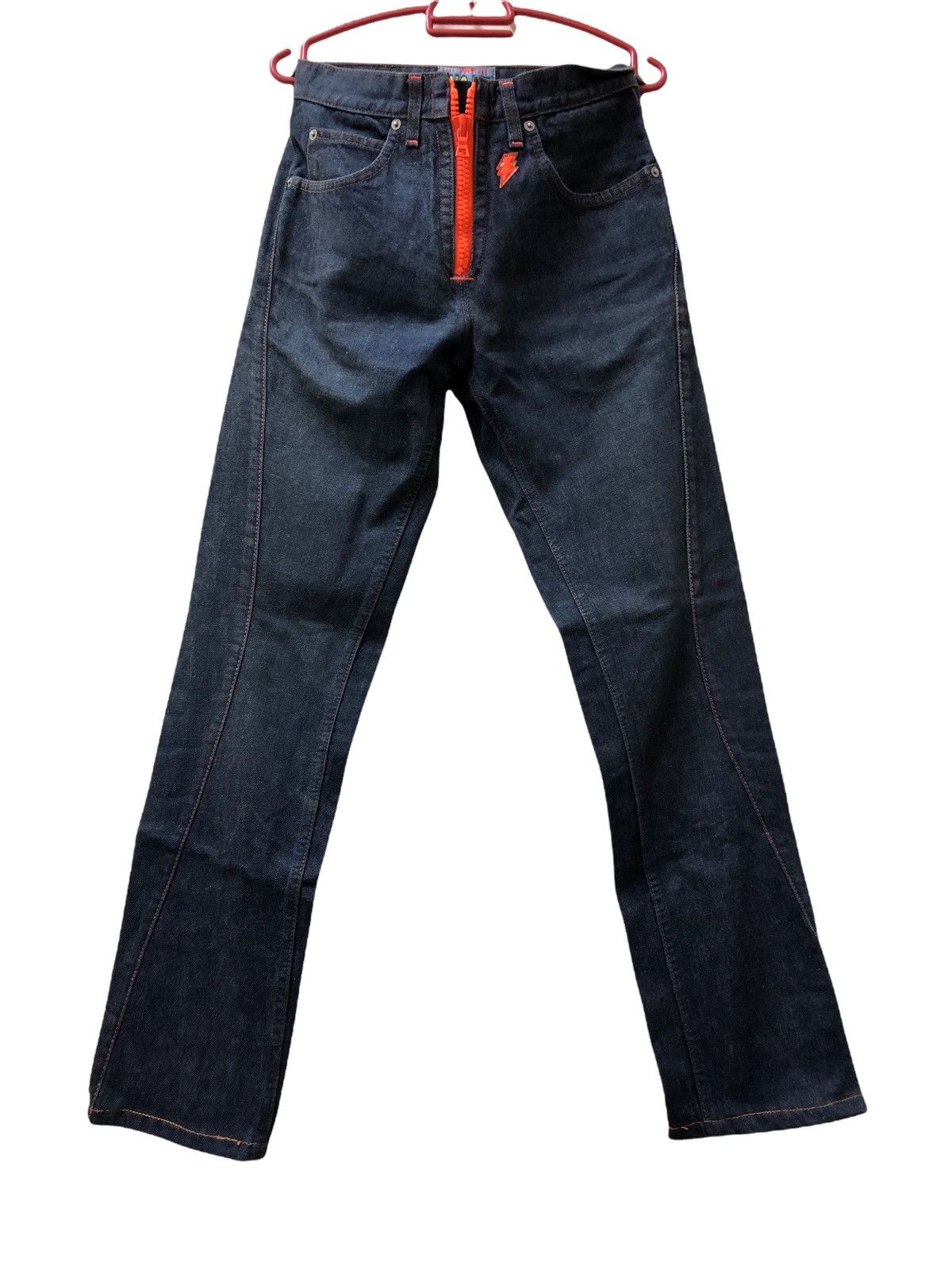 image of W Lt Kiss The Future W.&lt Wild And Lethal Trash Denim in Navy Blue, Men's (Size 27)
