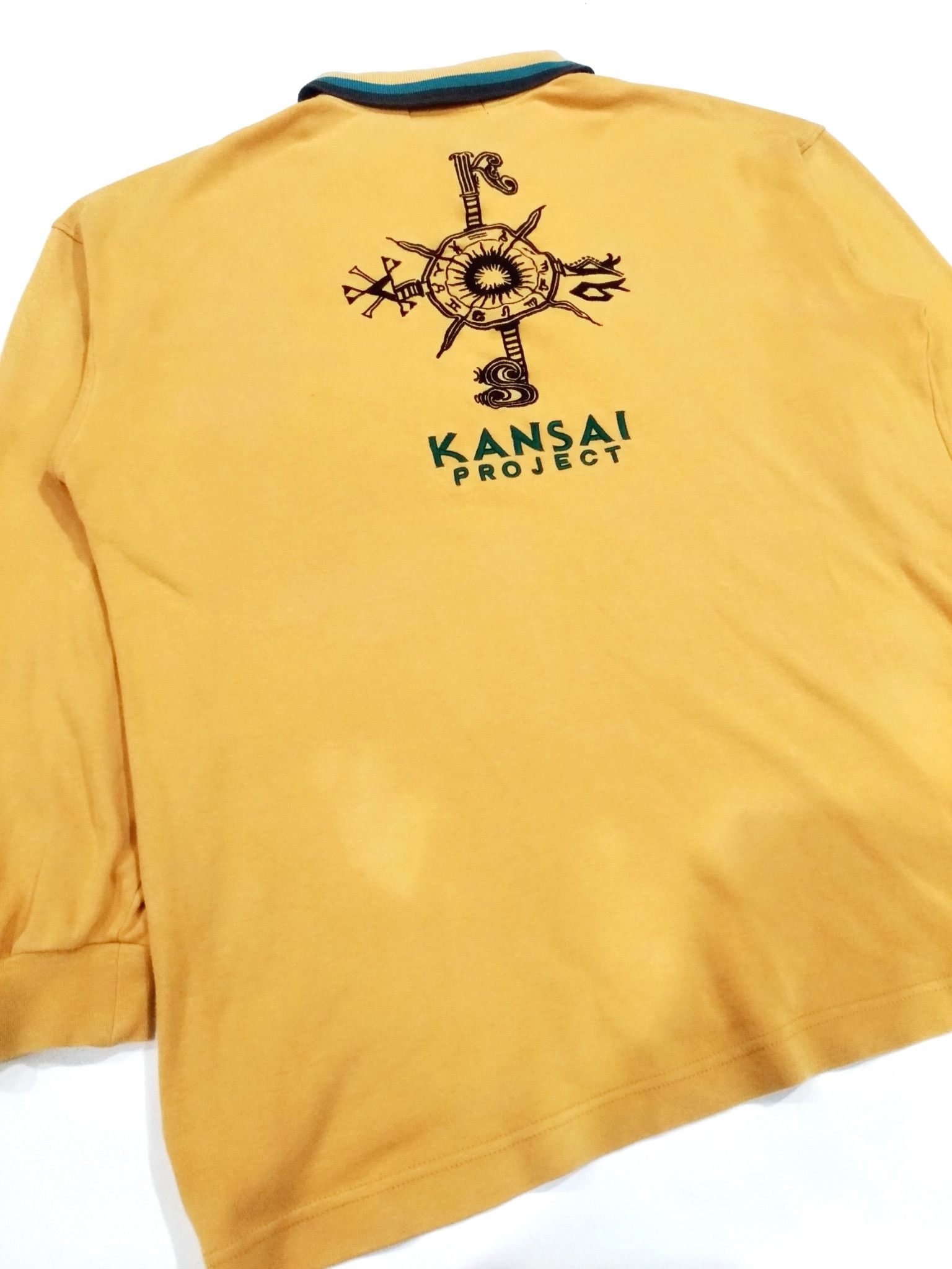 Designer × Kansai Yamamoto RARE! KANSAI PROJECT ART MOTIF L/SLEEVE POLO SHIRT Size US L / EU 52-54 / 3 - 4 Thumbnail