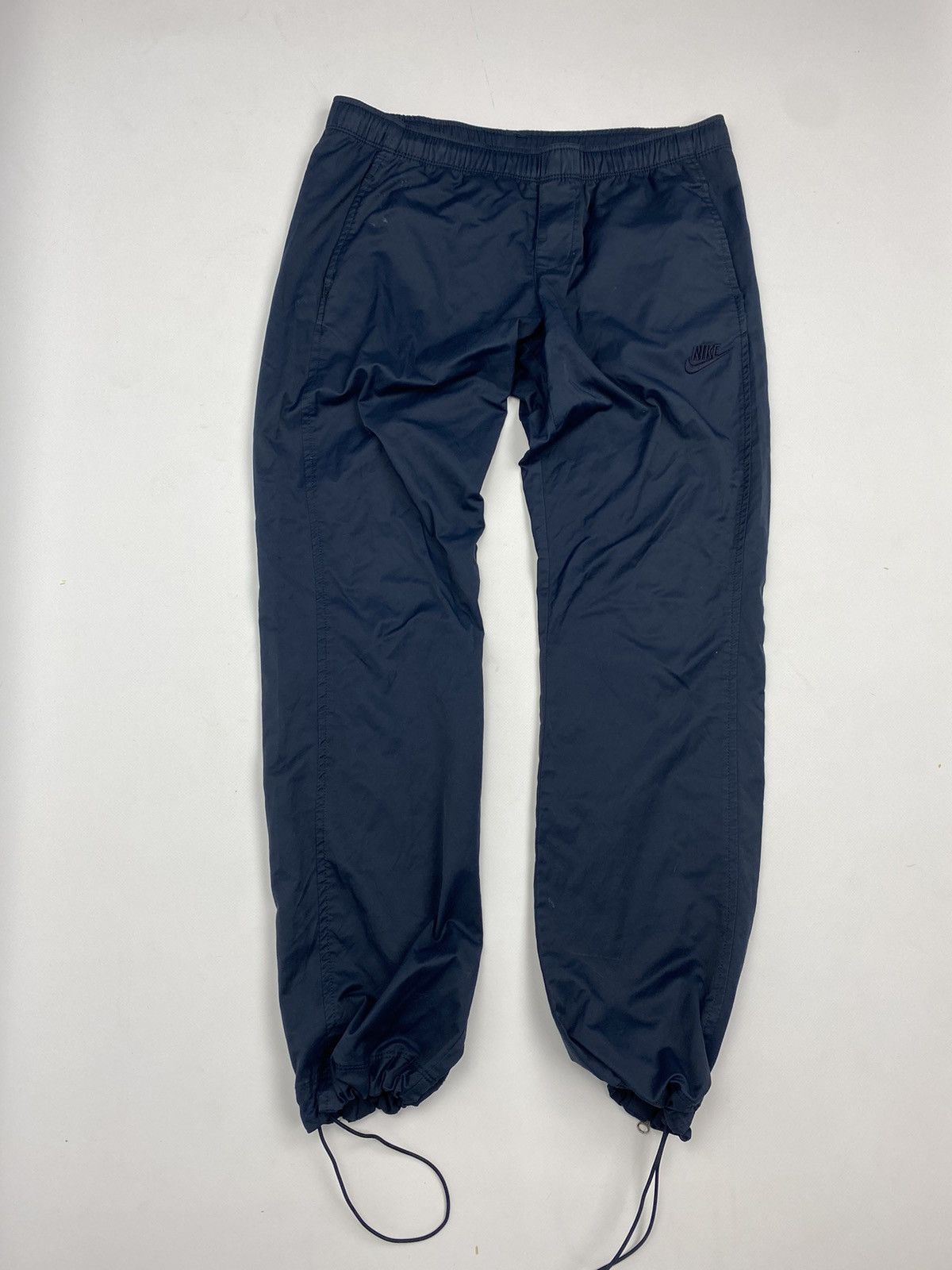 Nike × Vintage Vintage Nike Y2K Nylon Drill Black Track Pants Size 28" / US 6 / IT 42 - 1 Thumbnail