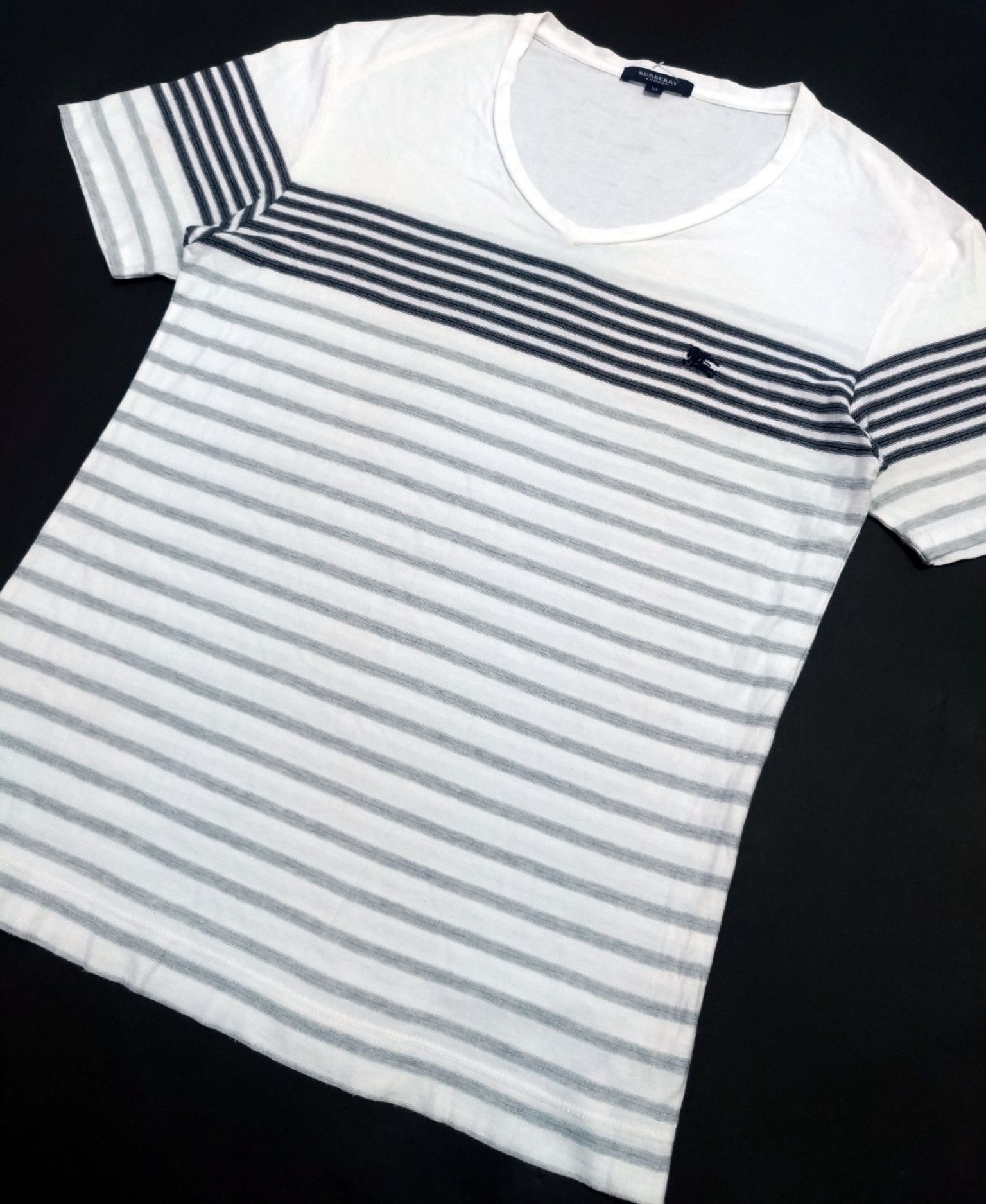 Black Label × Burberry × Burberry Prorsum RARE! BURBERRY LONDON MADE IN JAPAN STRIPED V-NECK Size US M / EU 48-50 / 2 - 2 Thumbnail