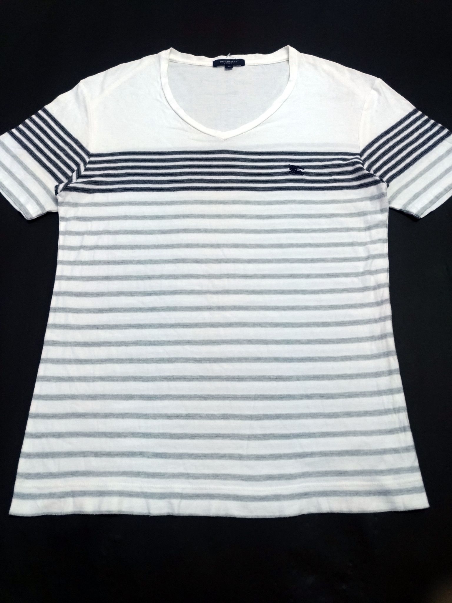 Black Label × Burberry × Burberry Prorsum RARE! BURBERRY LONDON MADE IN JAPAN STRIPED V-NECK Size US M / EU 48-50 / 2 - 4 Thumbnail