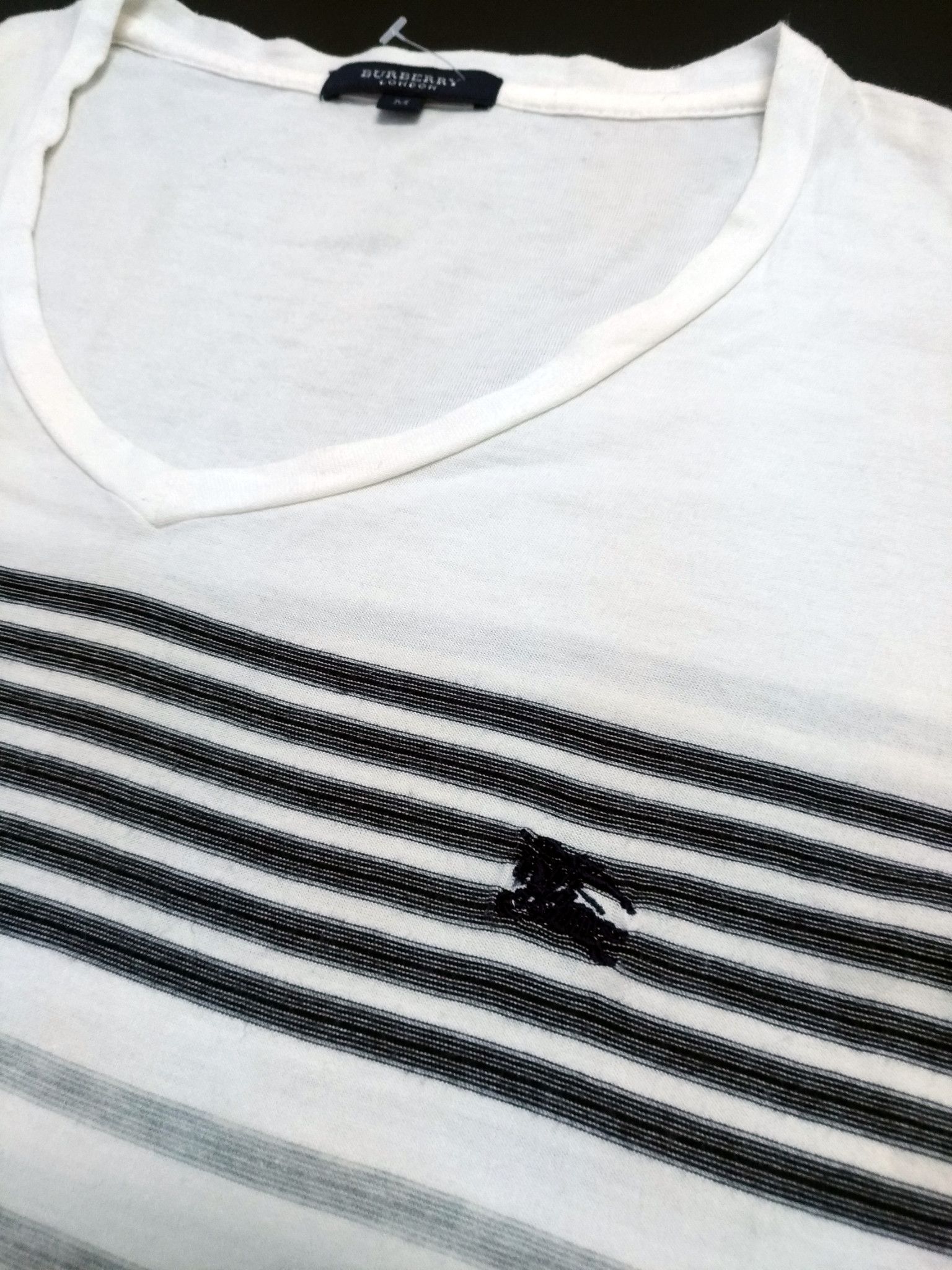 Black Label × Burberry × Burberry Prorsum RARE! BURBERRY LONDON MADE IN JAPAN STRIPED V-NECK Size US M / EU 48-50 / 2 - 3 Thumbnail