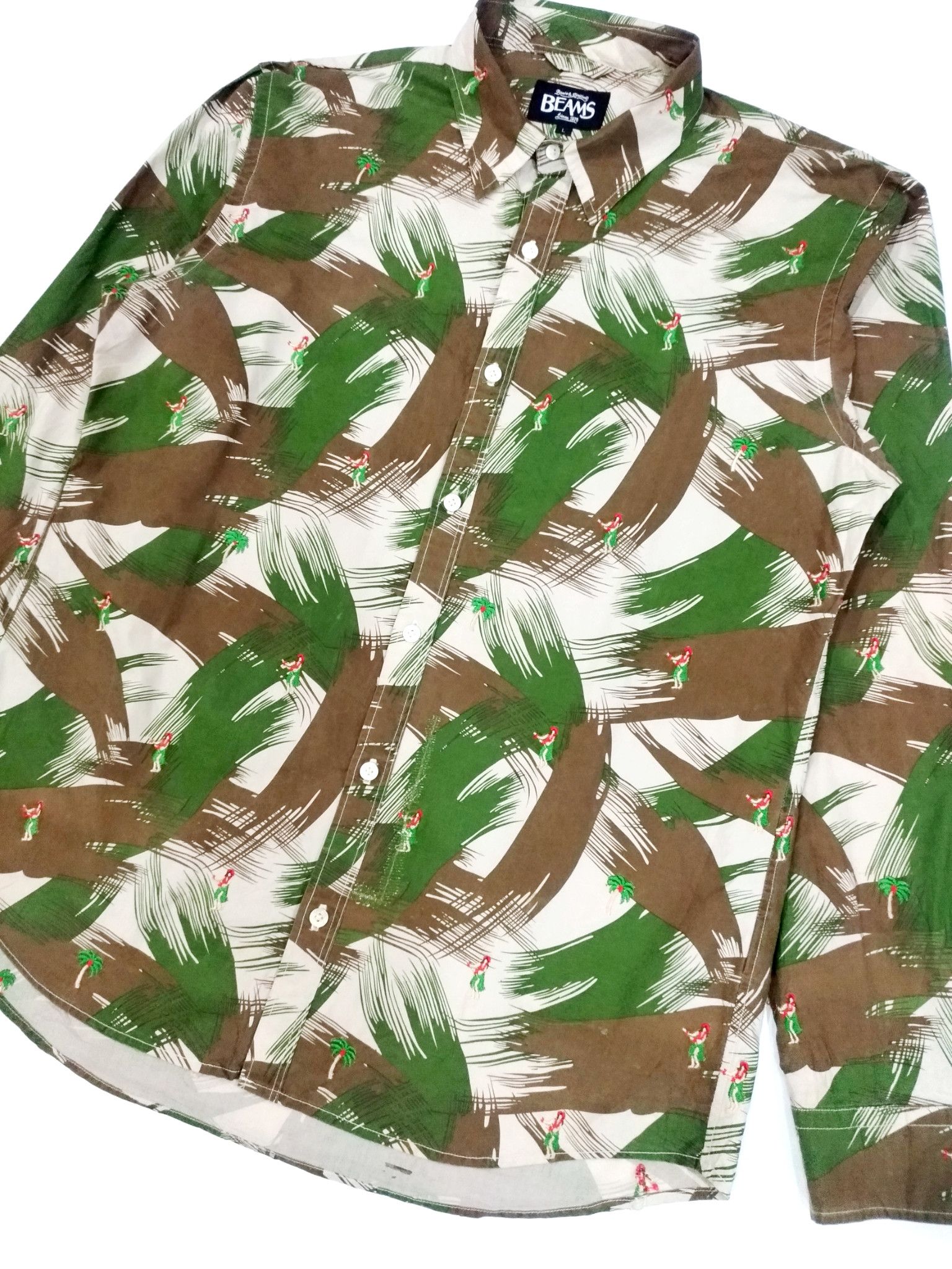 Beams Plus × Designer × Japanese Brand VERY RARE! BEAMS CAMO LONGSLEEVE SLIMFIT SHIRT Size US M / EU 48-50 / 2 - 3 Thumbnail