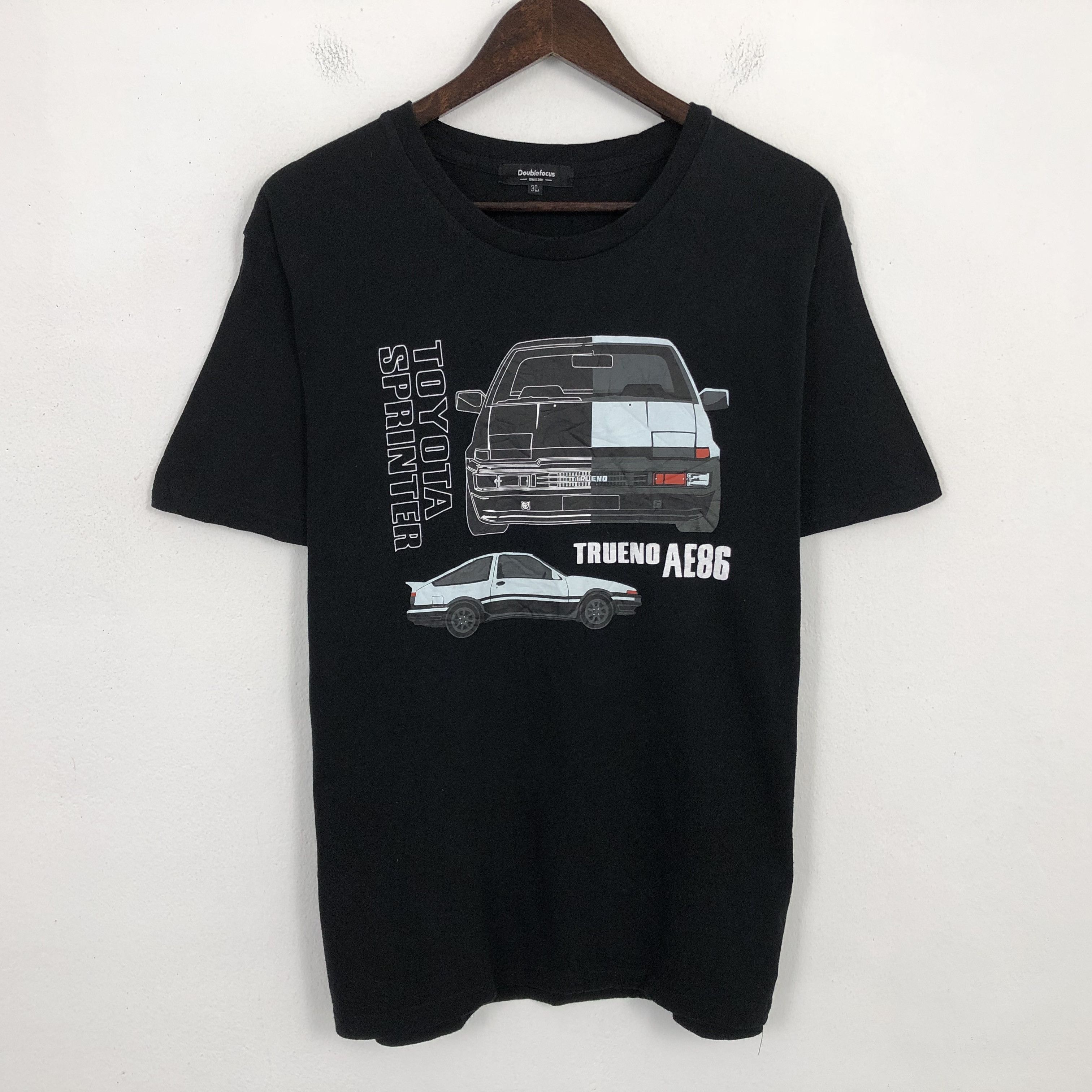 image of Toyota Sprinter Initial D Japanese Movie Tshirt in Black, Men's (Size Large)