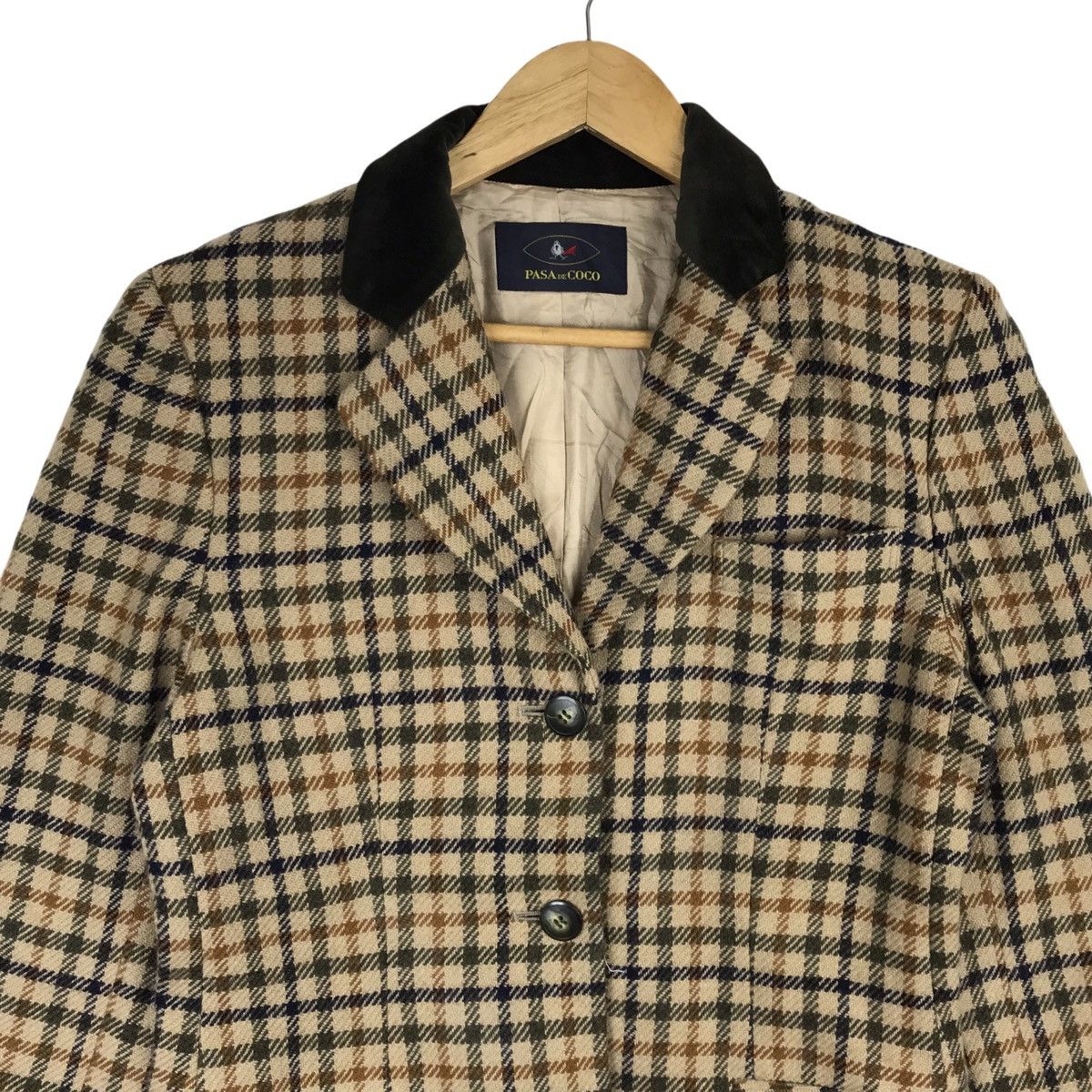 Japanese Brand PASA de COCO Nova Check Coat Blazer Jacket Size US XS / EU 42 / 0 - 2 Thumbnail