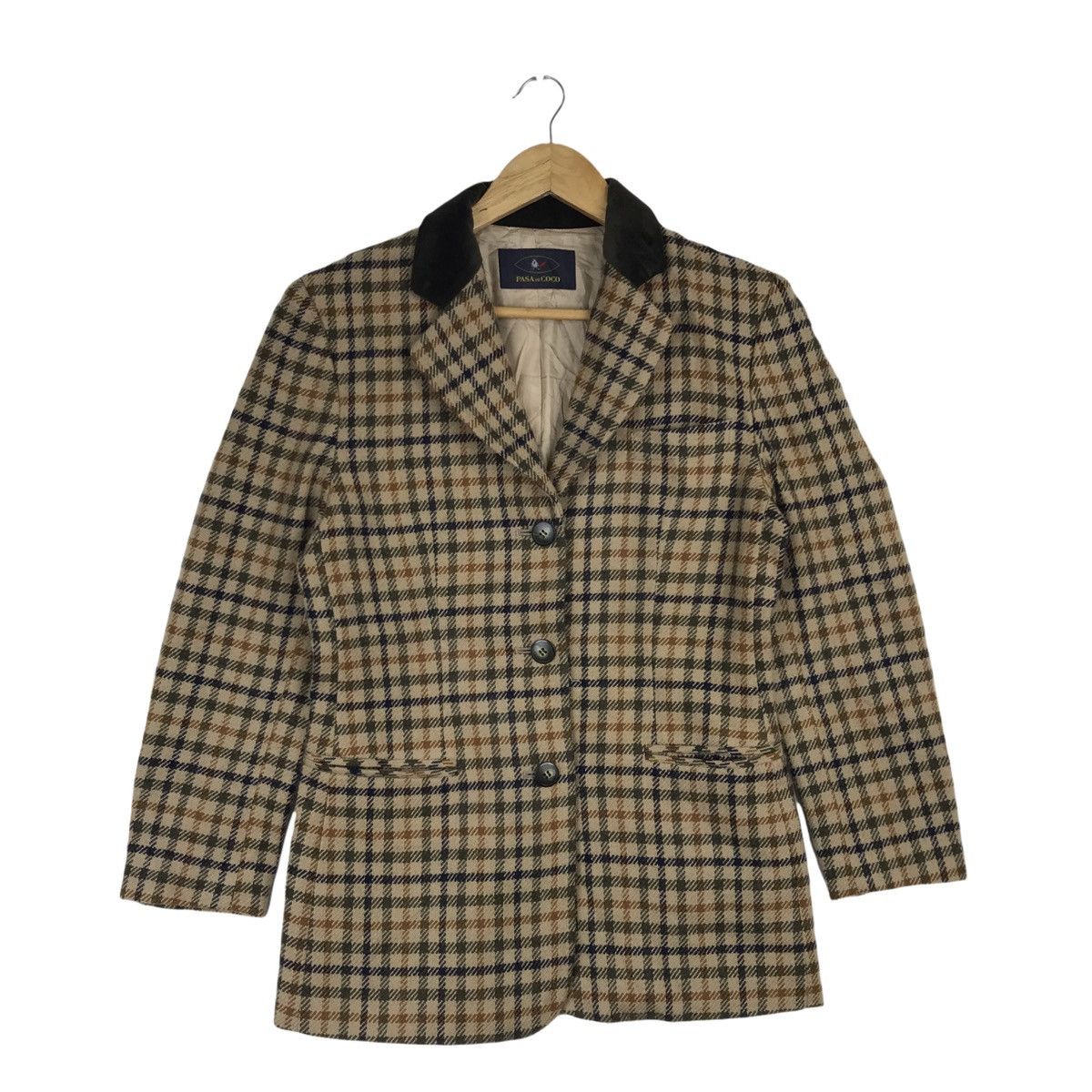 Japanese Brand PASA de COCO Nova Check Coat Blazer Jacket Size US XS / EU 42 / 0 - 1 Thumbnail