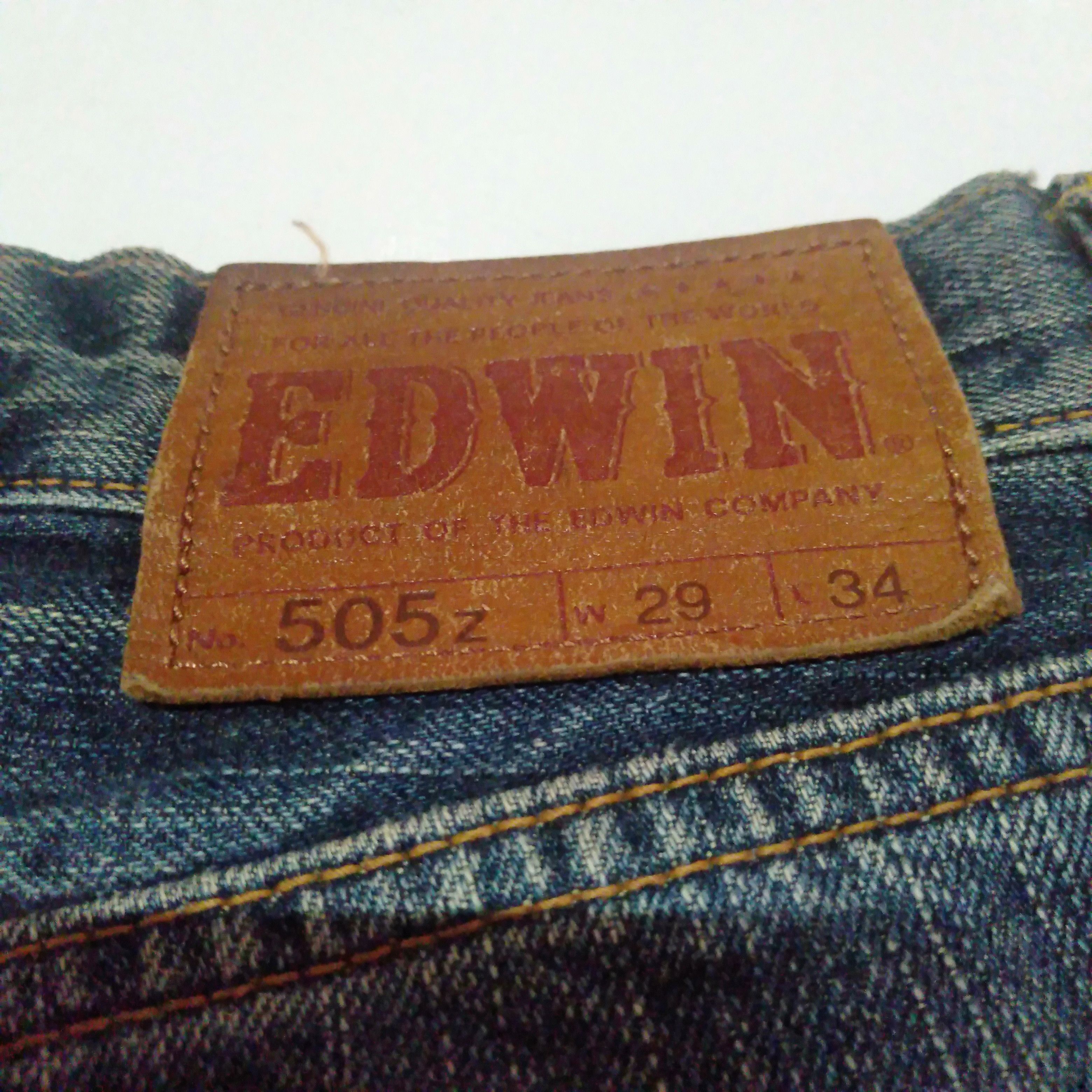 Edwin × Vintage vintage selvedge Edwin 505z blue wash distressed denim Size US 29 - 10 Thumbnail