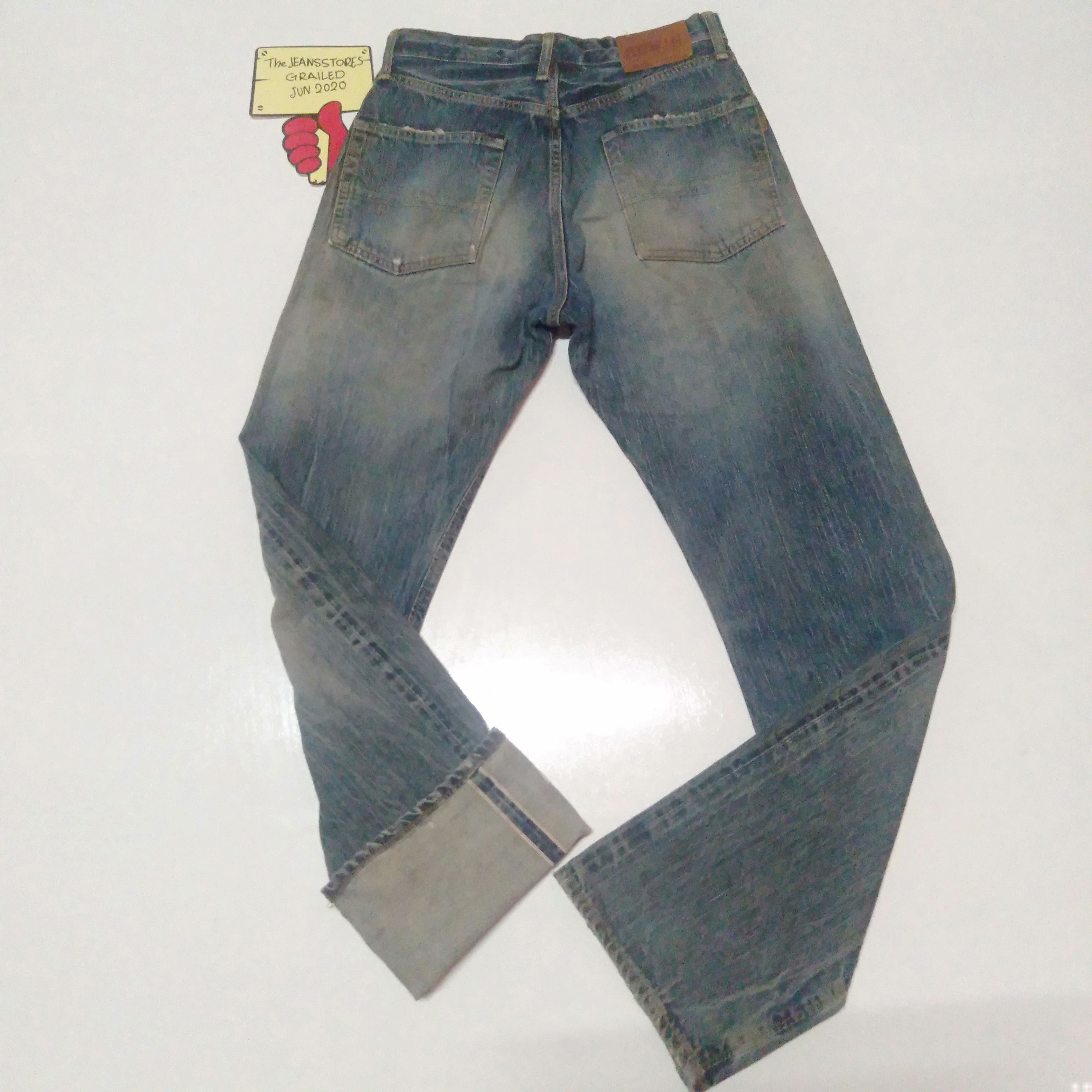 Edwin × Vintage vintage selvedge Edwin 505z blue wash distressed denim Size US 29 - 1 Thumbnail