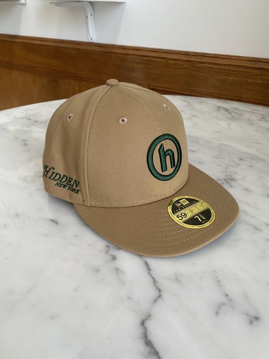 New Era Hidden NY Tan Green H Logo New Era Fitted Hat 7 3/8 | Grailed