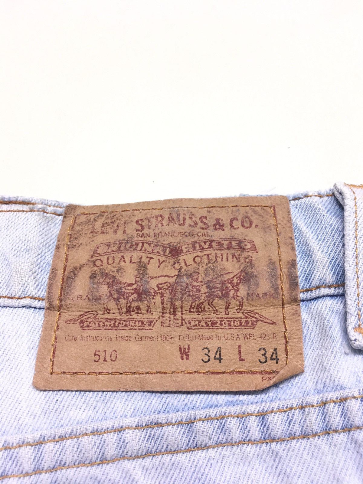Levi's × Vintage Vintage 1996 Levi’s 510 light blue wash distressed denim Size US 32 / EU 48 - 10 Thumbnail