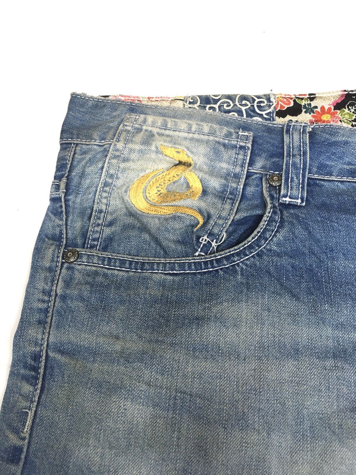 Japanese Brand Japanese denim snake embroidery floral motif sukajan denim Size US 38 / EU 54 - 11 Thumbnail