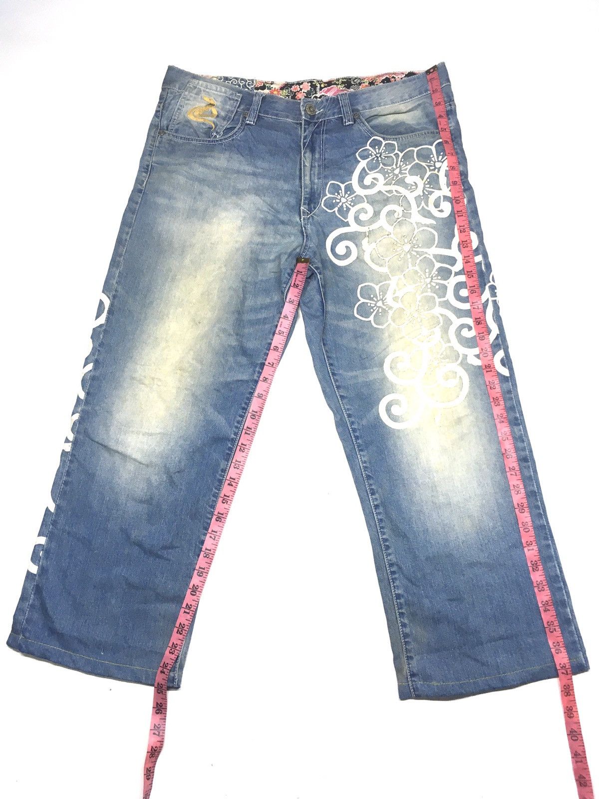 Japanese Brand Japanese denim snake embroidery floral motif sukajan denim Size US 38 / EU 54 - 6 Thumbnail