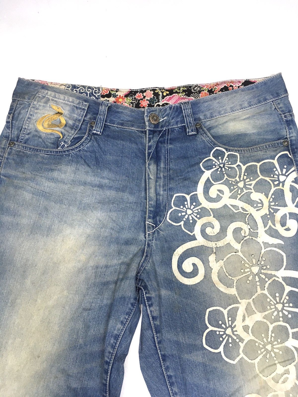 Japanese Brand Japanese denim snake embroidery floral motif sukajan denim Size US 38 / EU 54 - 9 Thumbnail