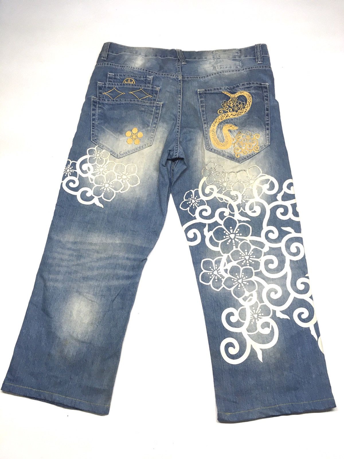 Japanese Brand Japanese denim snake embroidery floral motif sukajan denim Size US 38 / EU 54 - 1 Thumbnail