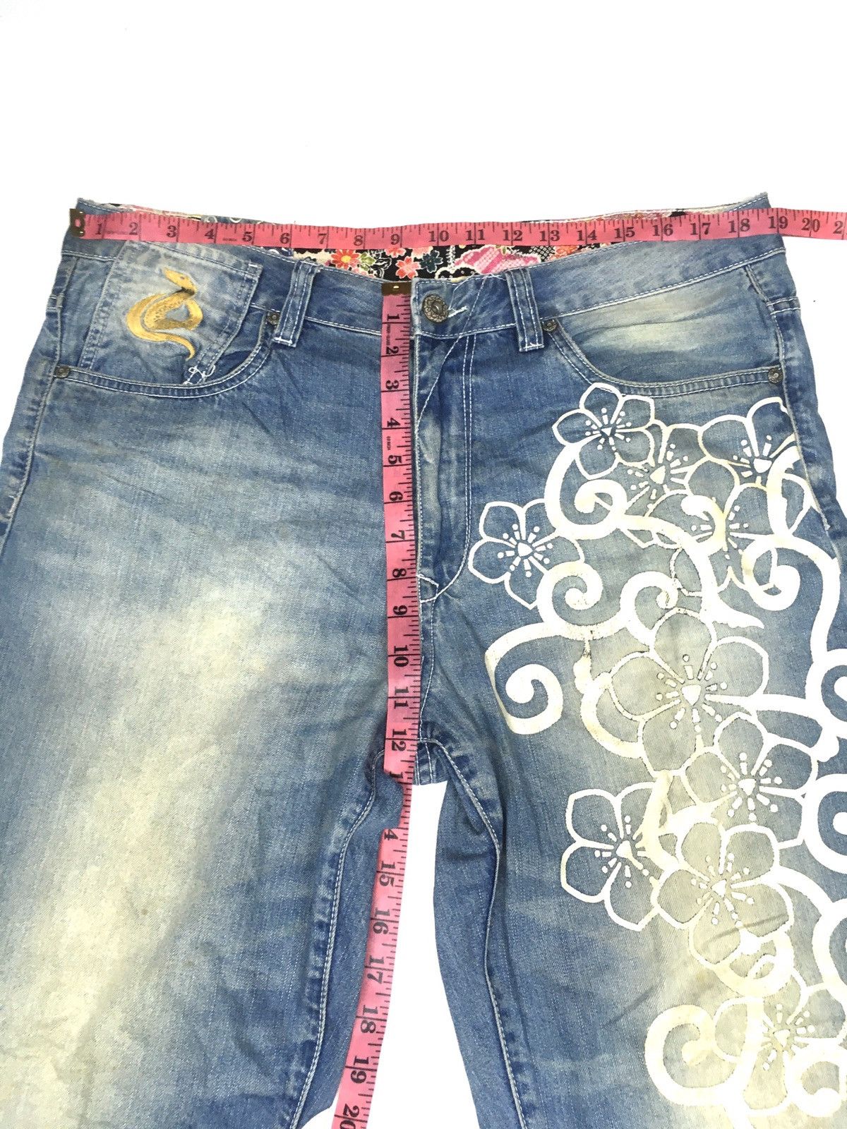 Japanese Brand Japanese denim snake embroidery floral motif sukajan denim Size US 38 / EU 54 - 7 Thumbnail