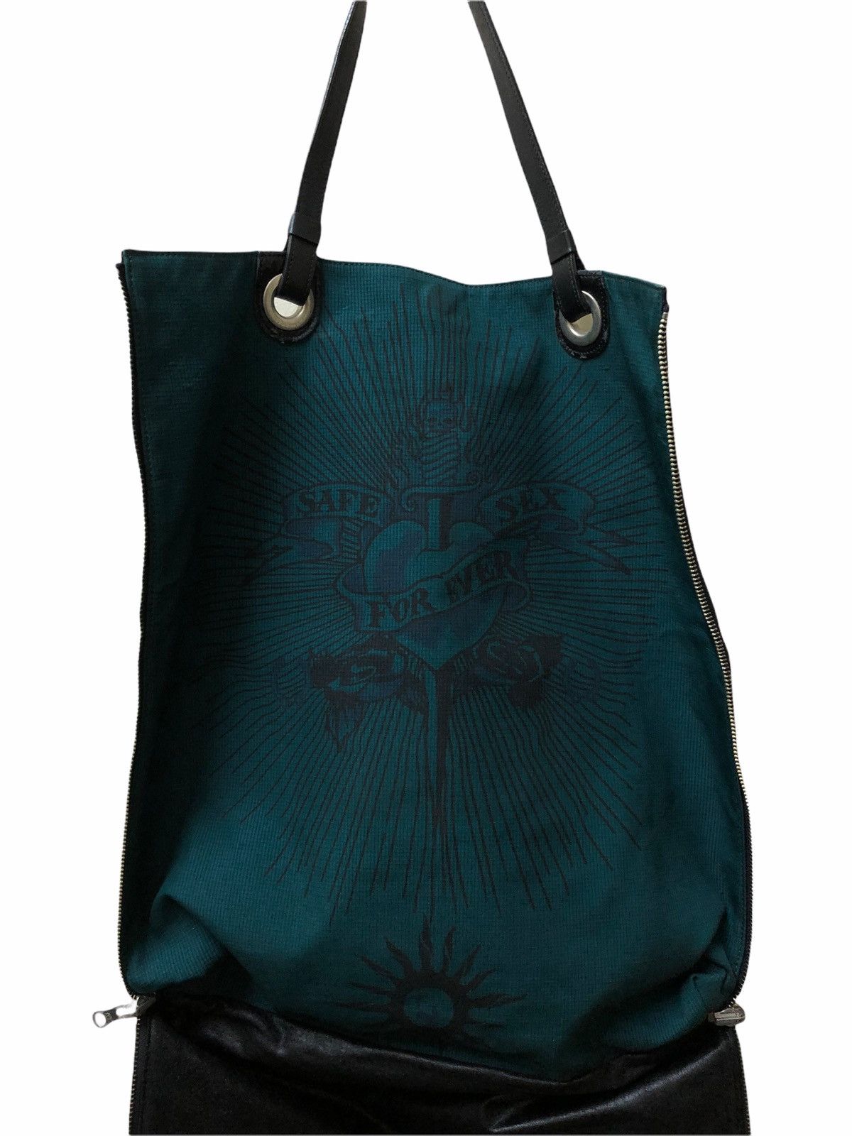 Jean Paul Gaultier JEAN PAUL GAULTIER HEART & DRAGON RIVERSIBLE TOTE BAG Size ONE SIZE - 7 Thumbnail