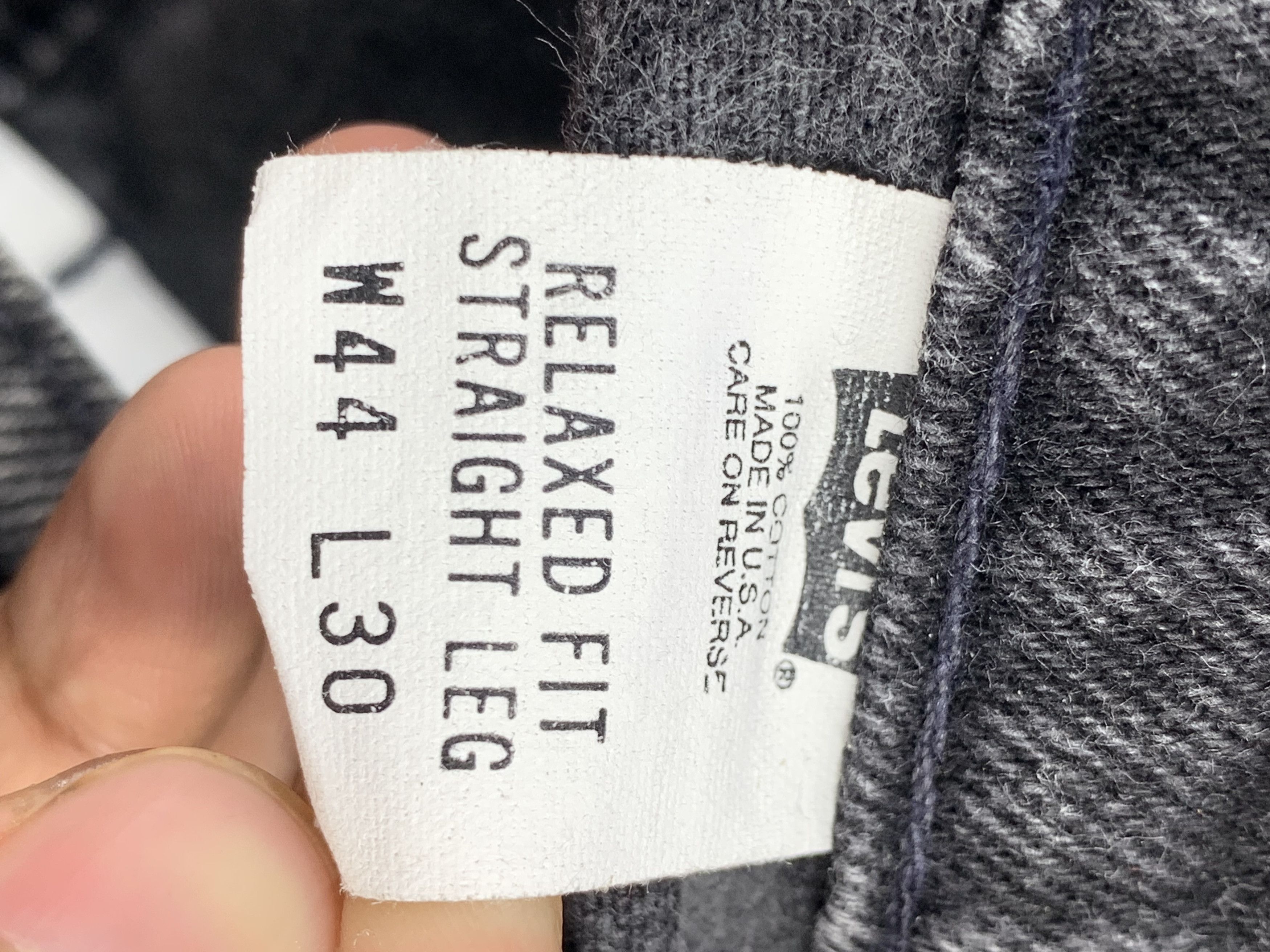 Levi's Vintage 90s Levis White Tab Black Jeans Oversized DP2137 Size US 42 / EU 58 - 13 Thumbnail