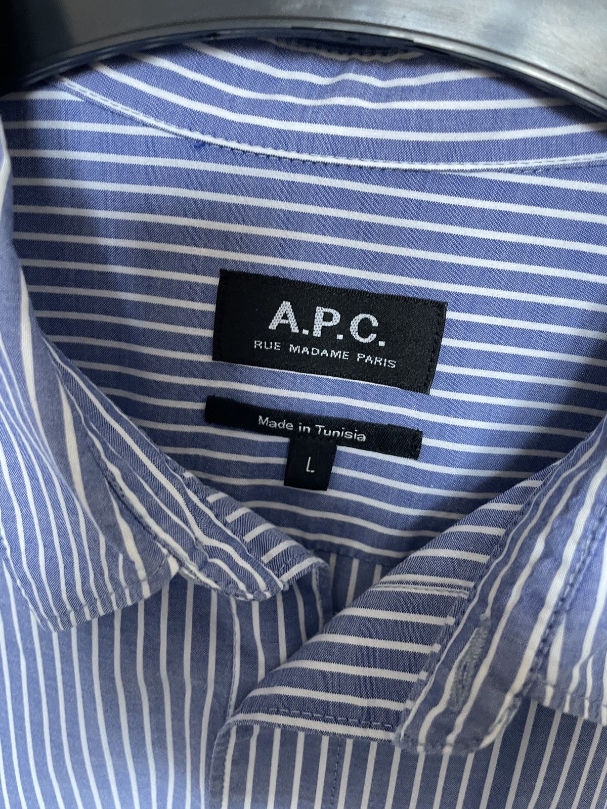 A.P.C. APC Striped Button up Shirt Blue and White Size US L / EU 52-54 / 3 - 2 Thumbnail